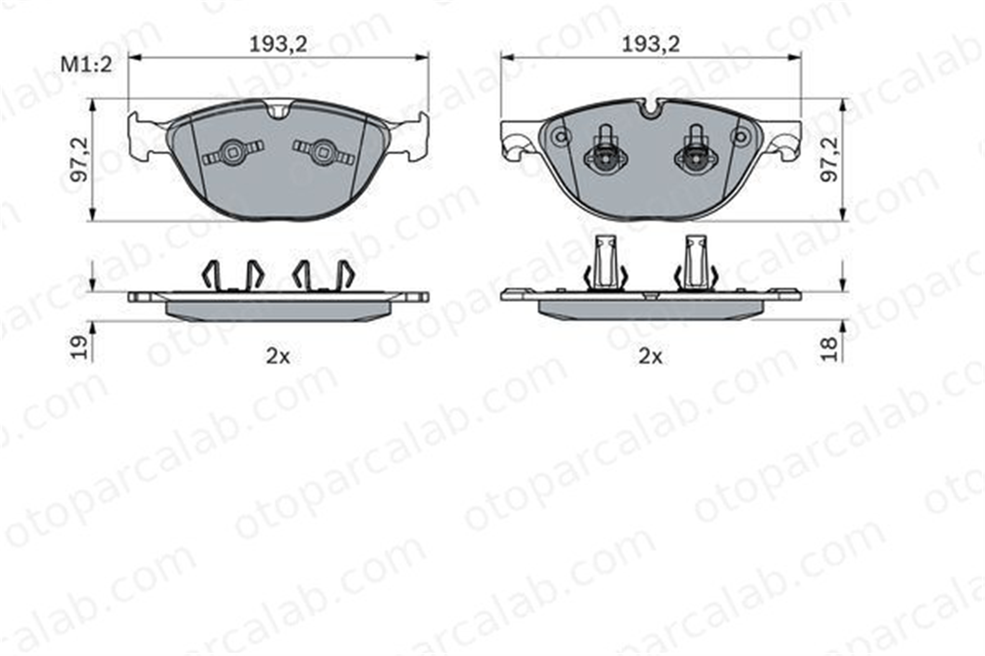 BOSCH 0 986 494 955 Fren Disk Balata Ön JAGUAR F-TYPE Cabrio F-TYPE Coupe J2D3801 C2D3801
