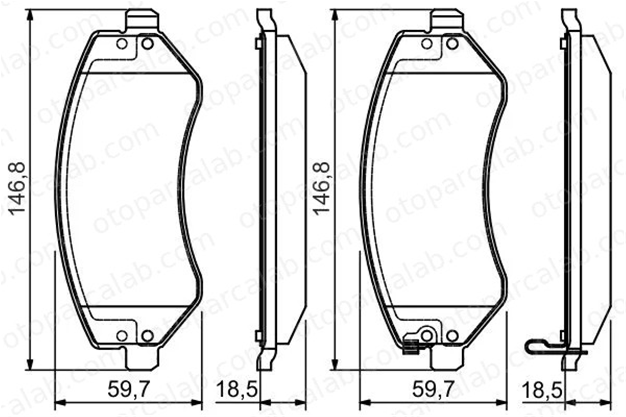 BOSCH 0 986 495 117 Fren Disk Balata Ön JEEP CHEROKEE CHRYSLER VOYAGER IV 5019984AA 05019 984AA