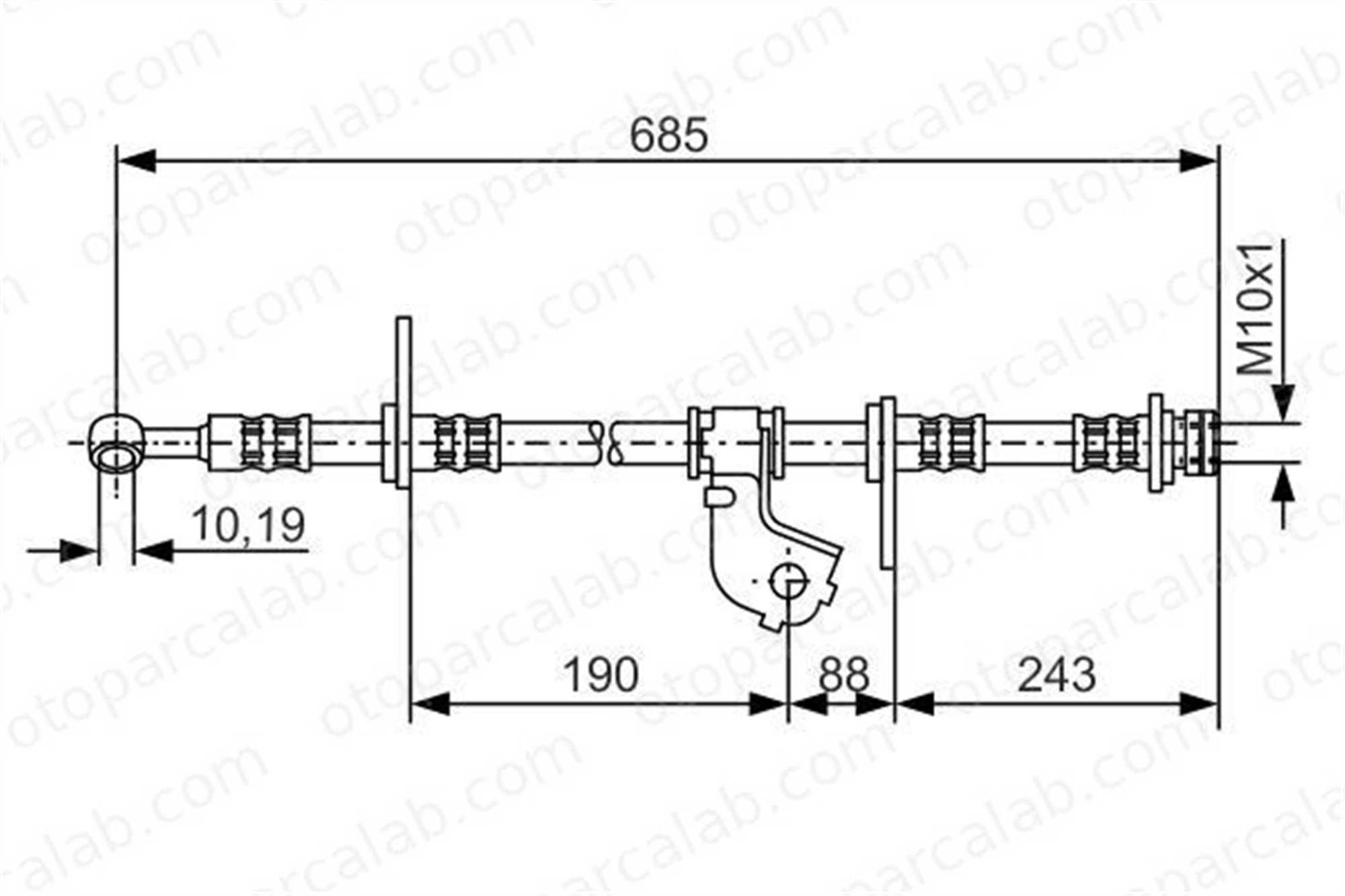 BOSCH 1 987 476 735 Fren Hortumu Ön Sağ HONDA CIVIC VI Aerodeck CIVIC VI Fastback 1987476735 46410ST3E02