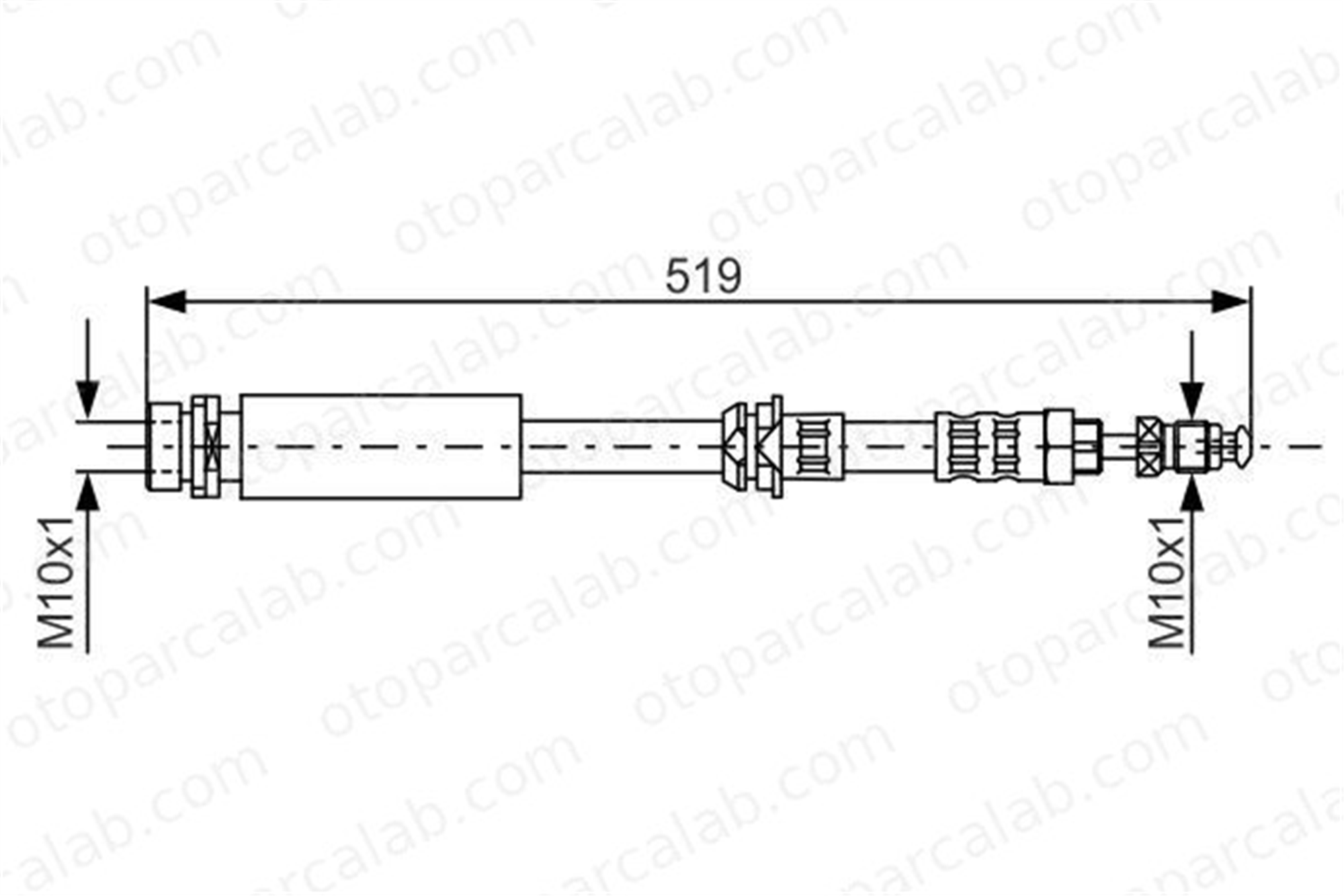 BOSCH 1 987 476 993 Fren Hortumu Ön Sağ veya Sol FORD FIESTA V MAZDA 2 1201141 T24093