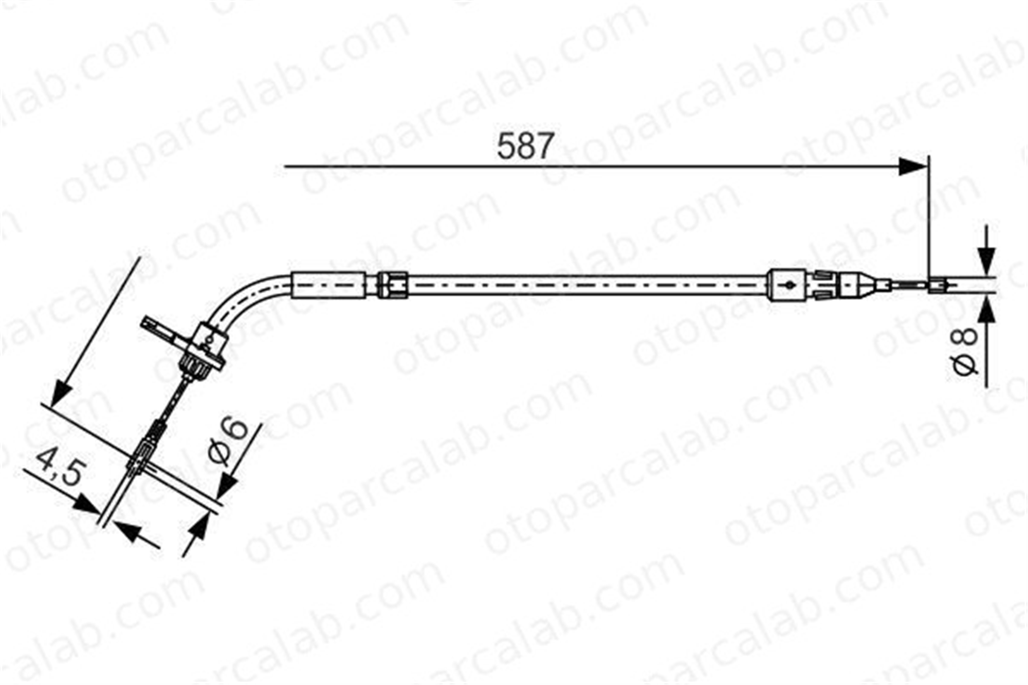 BOSCH 1 987 477 224 El Fren Teli Arka Sol MERCEDES-BENZ A-SERISI B-SERISI Sports Tourer A1694201185 1694201185