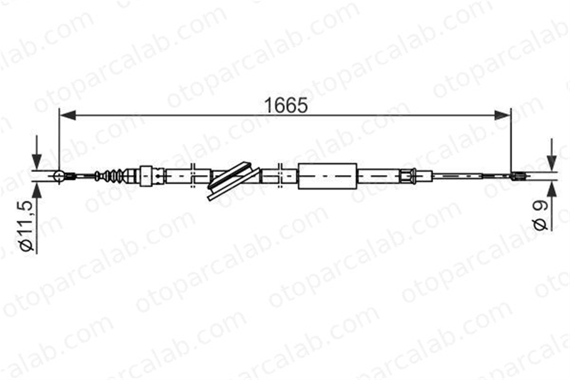 BOSCH 1 987 477 249 El Fren Teli Arka Sağ veya Sol AUDI TT TT Roadster 8N0609721G 8N0609721E