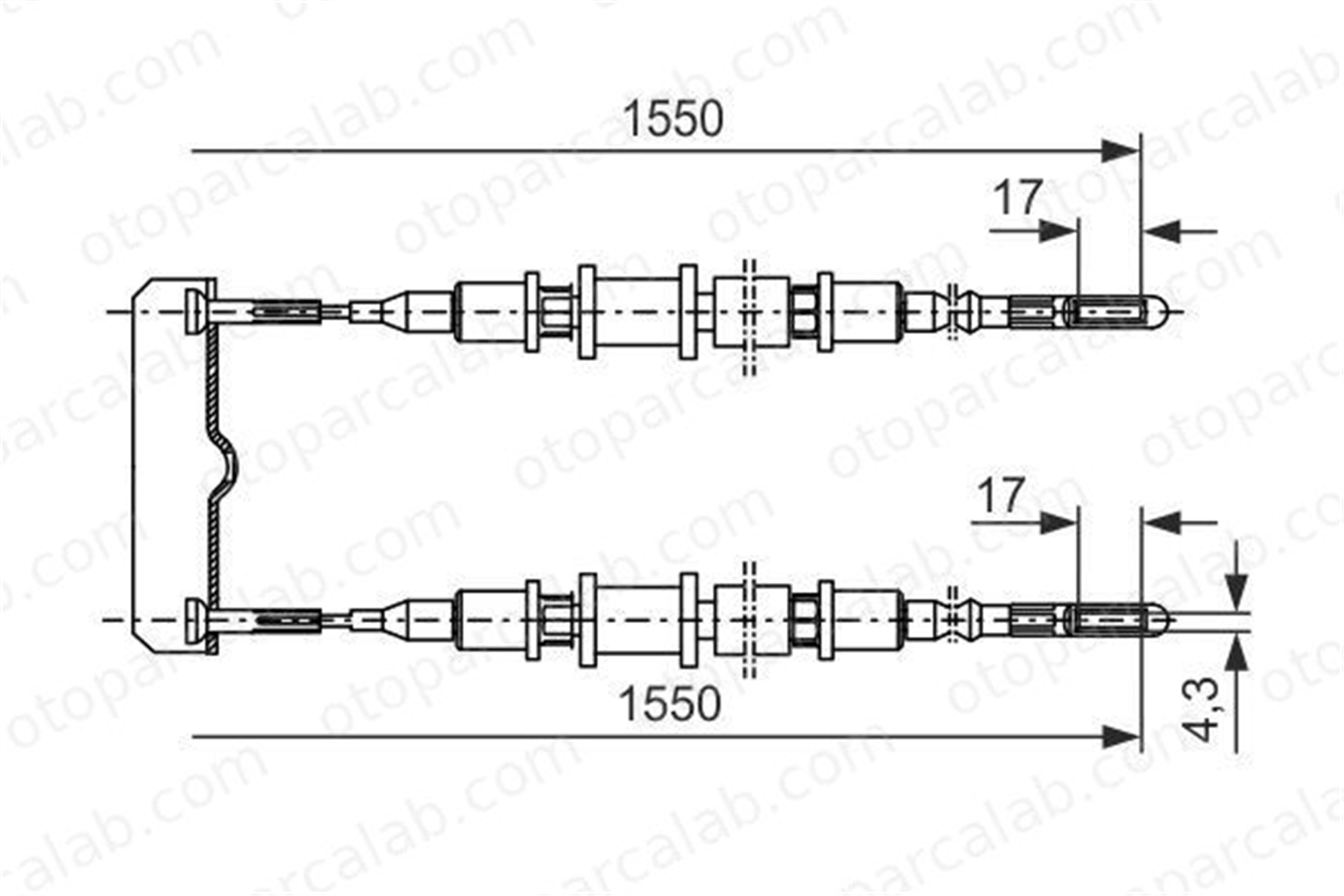 BOSCH 1 987 477 250 El Fren Teli Arka Sağ veya Sol OPEL OMEGA A OMEGA A Station wagon 4047024278196 24404062
