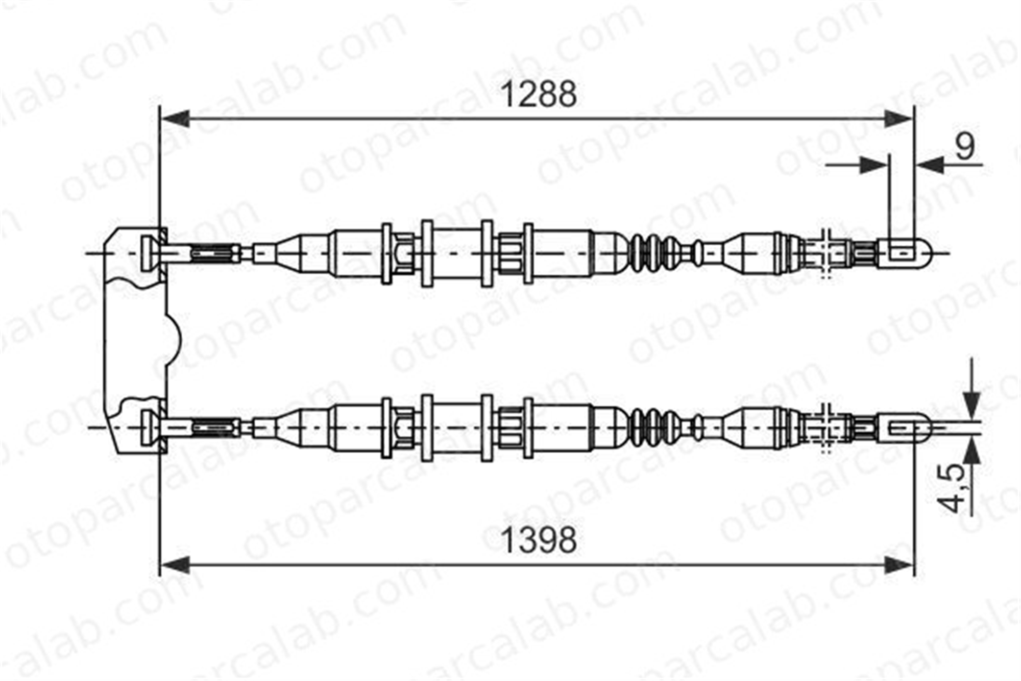 BOSCH 1 987 477 258 El Fren Teli Arka Sağ veya Sol OPEL ASTRA F Station wagon ASTRA F Kombi van 90538629 522600