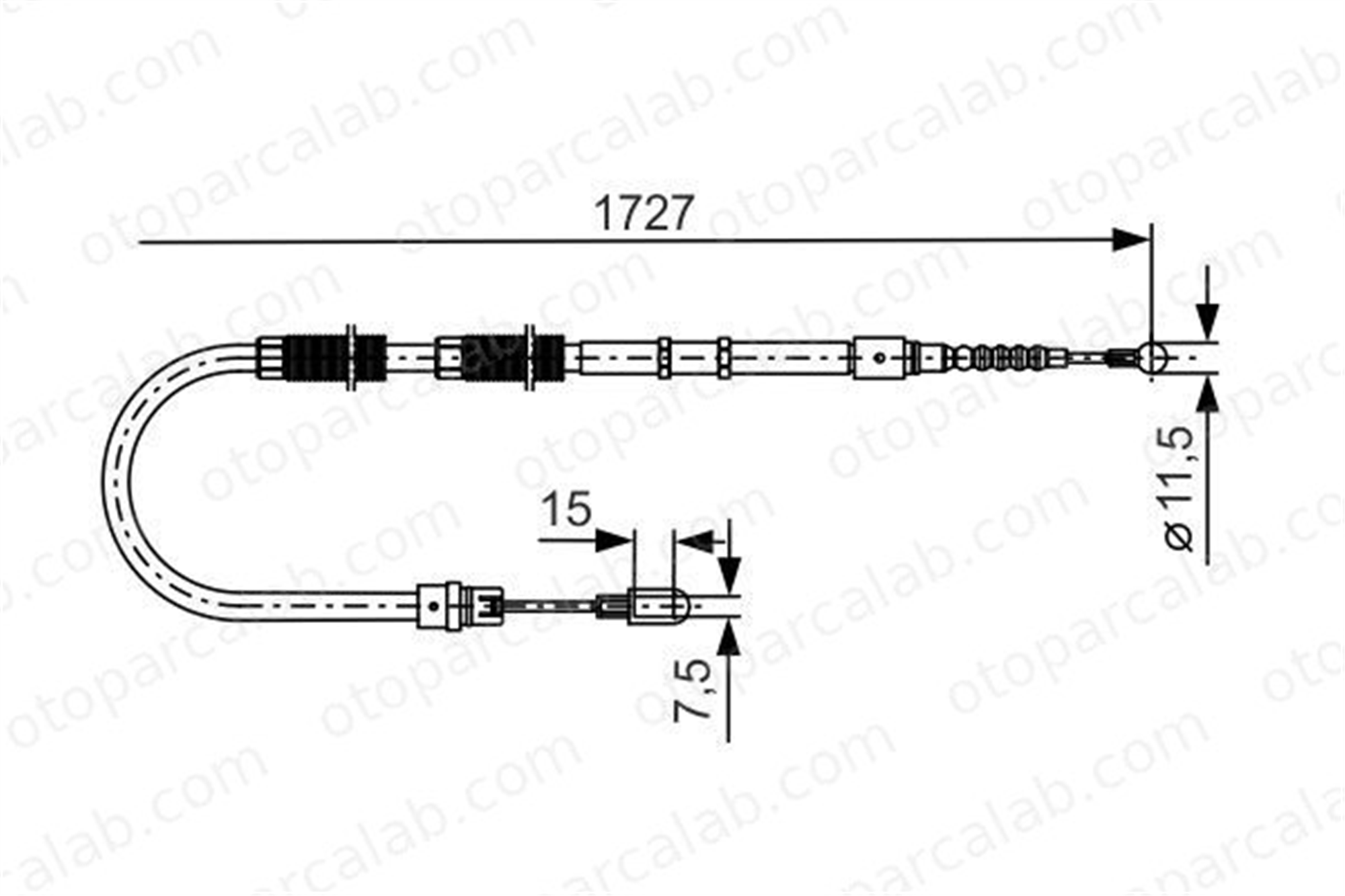 BOSCH 1 987 477 259 El Fren Teli Arka Sağ veya Sol AUDI A4 B7 A4 B7 Avant 1987477259 8E0609721AD