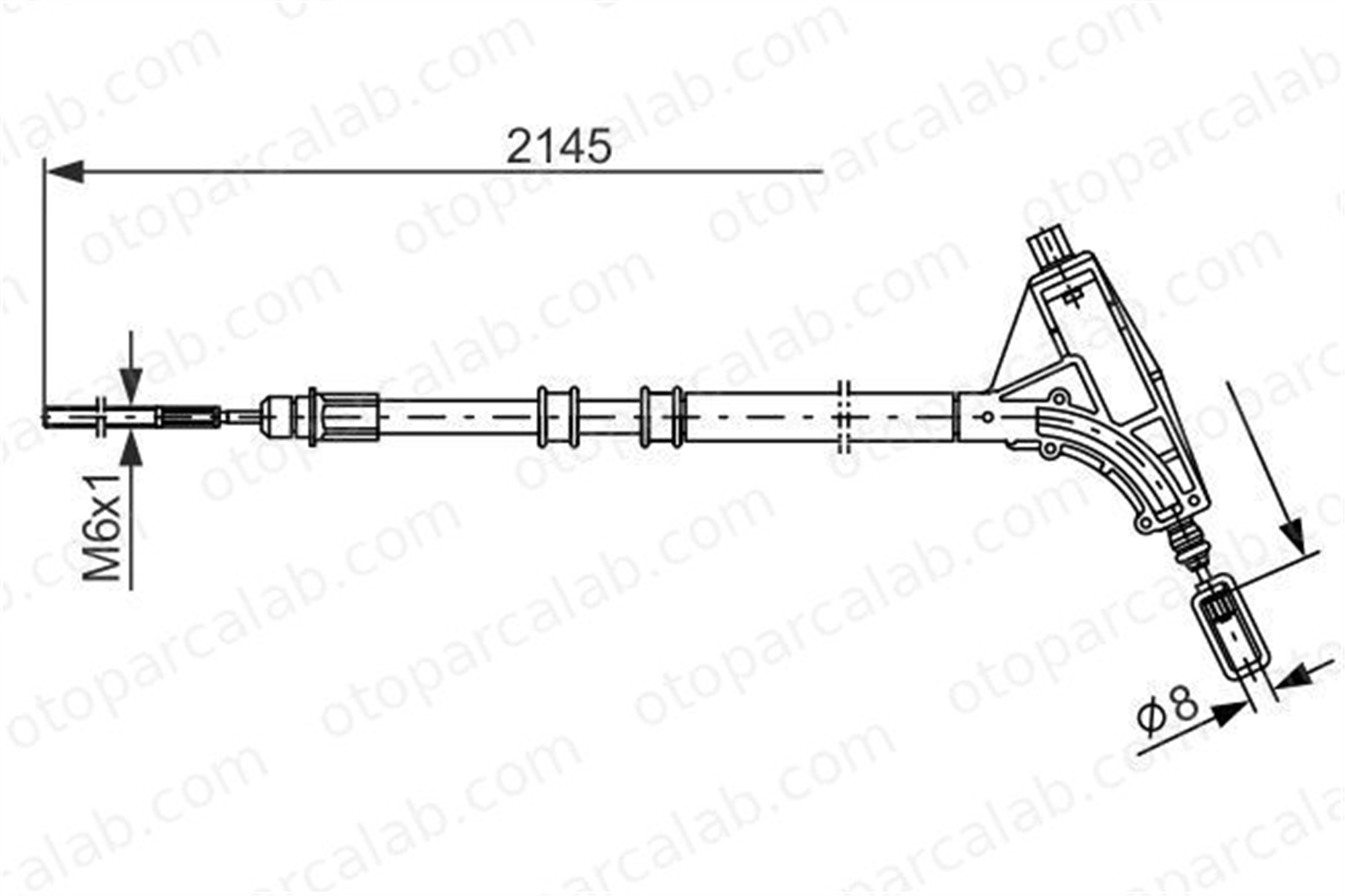 BOSCH 1 987 477 592 El Fren Teli Ön Sağ veya Sol PEUGEOT 607 4745X5 4745P7