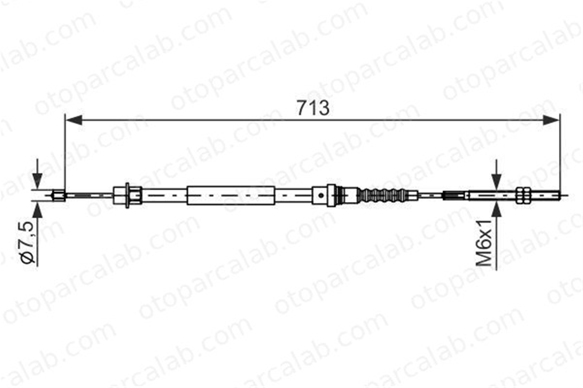 BOSCH 1 987 477 594 El Fren Teli Arka Sağ PEUGEOT 607 4745P9