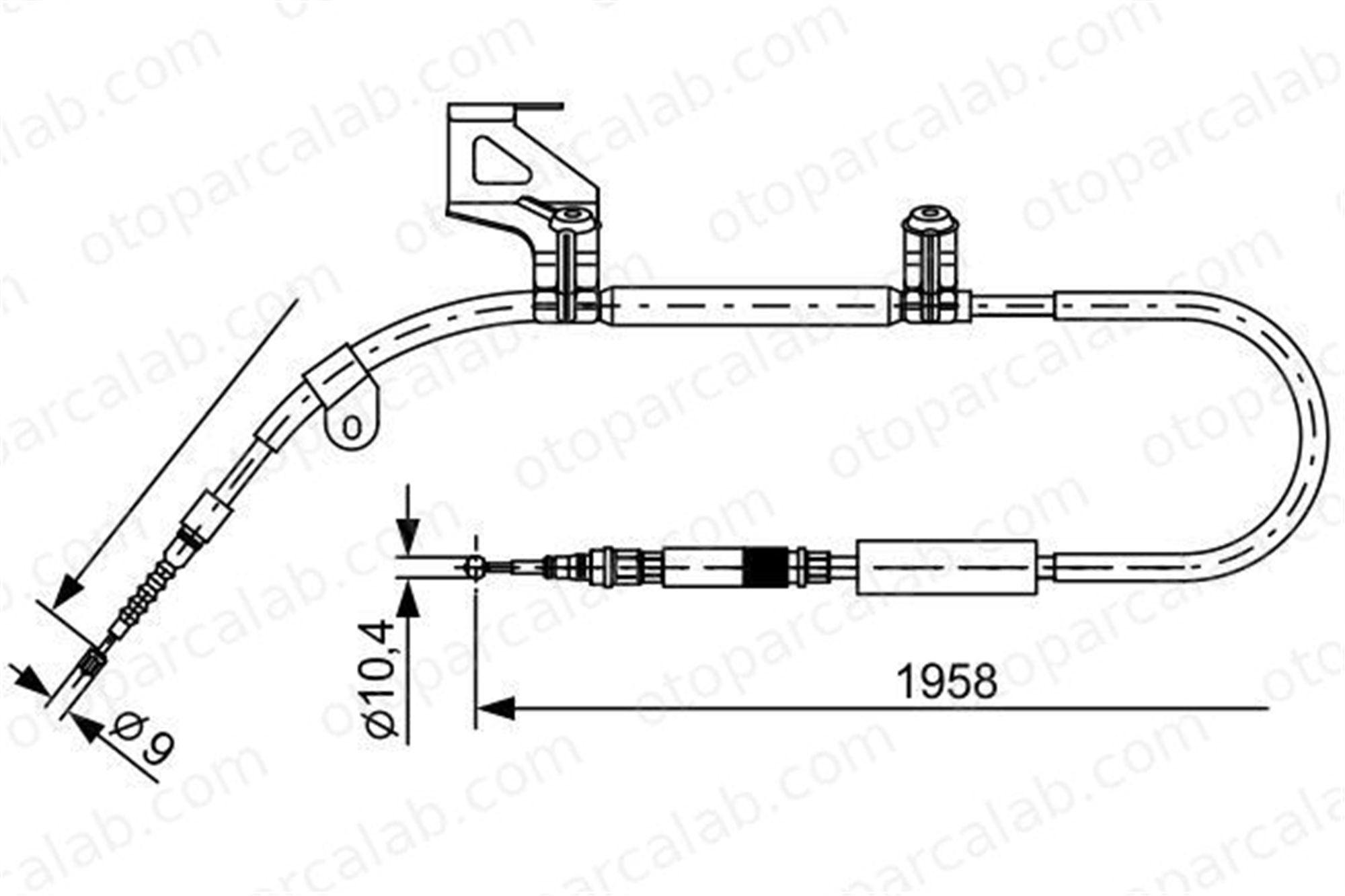 BOSCH 1 987 477 603 El Fren Teli Arka Sol AUDI A6 C5 Avant A6 C5 1987477603 4B0609721AC