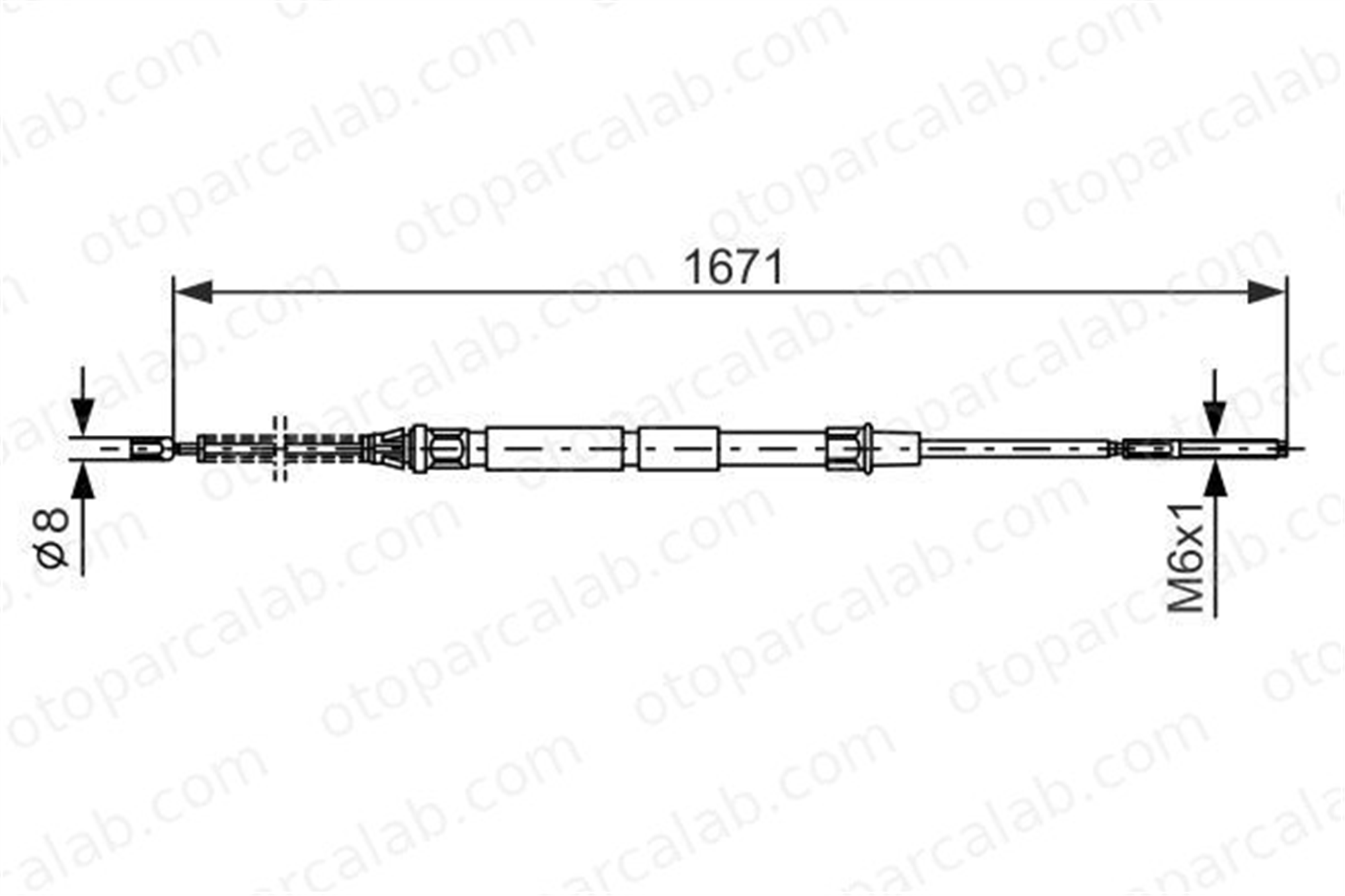 BOSCH 1 987 477 626 El Fren Teli Arka Sağ veya Sol SEAT INCA VW CADDY II Kasa/büyük limuzin 1987477626 6K9609721
