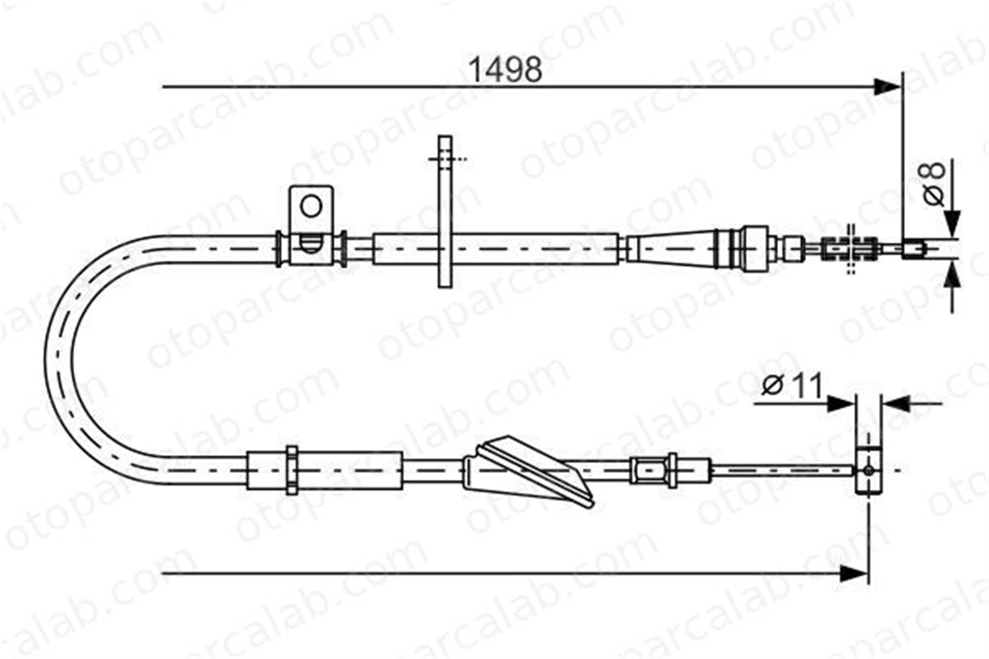 BOSCH 1 987 477 772 El Fren Teli Arka Sağ OPEL AGILA 9210312