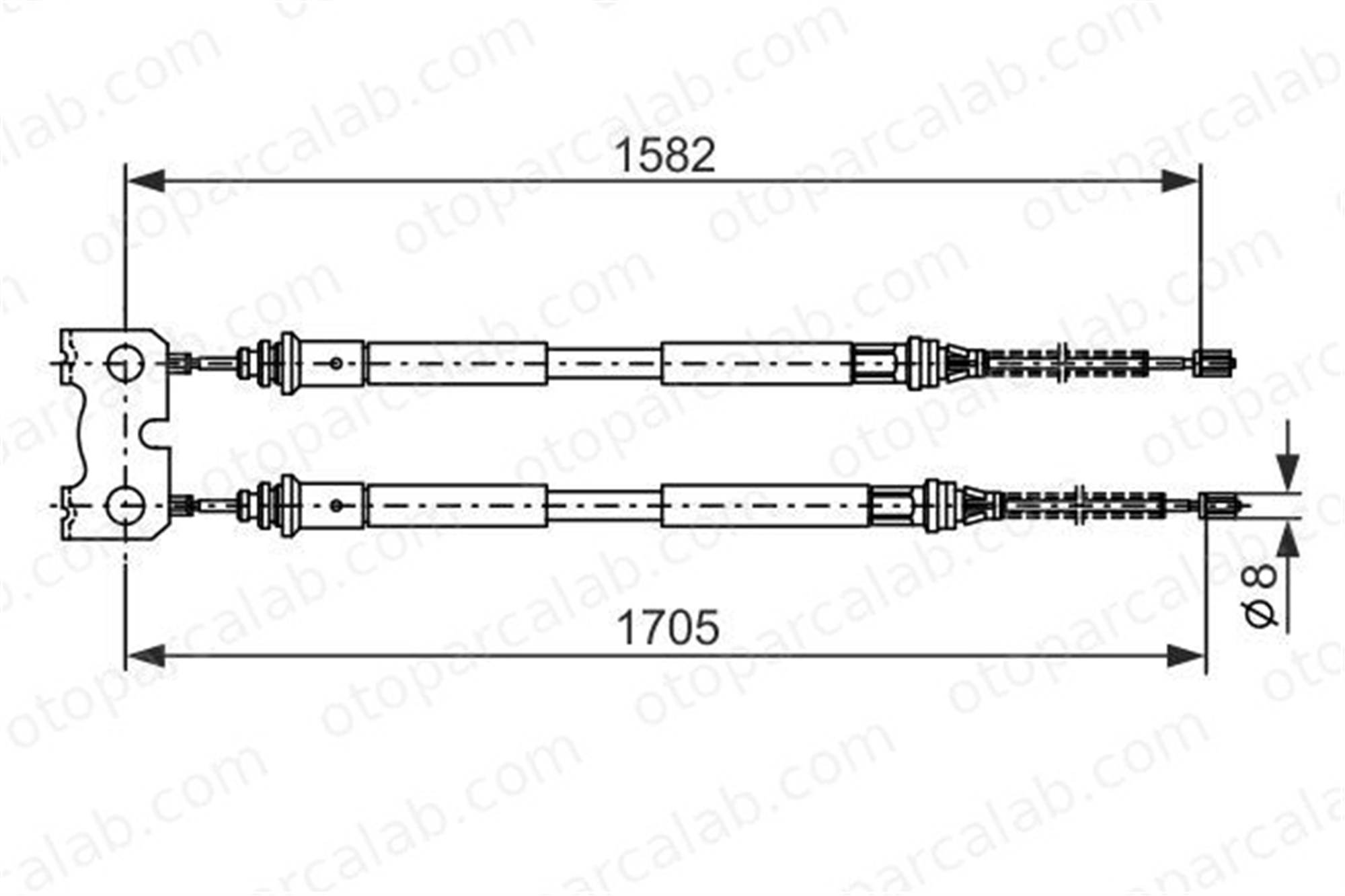 BOSCH 1 987 477 834 El Fren Teli Arka Sağ veya Sol FORD ESCORT VI ESCORT VI Sedan 95AB2A603BE 7402912