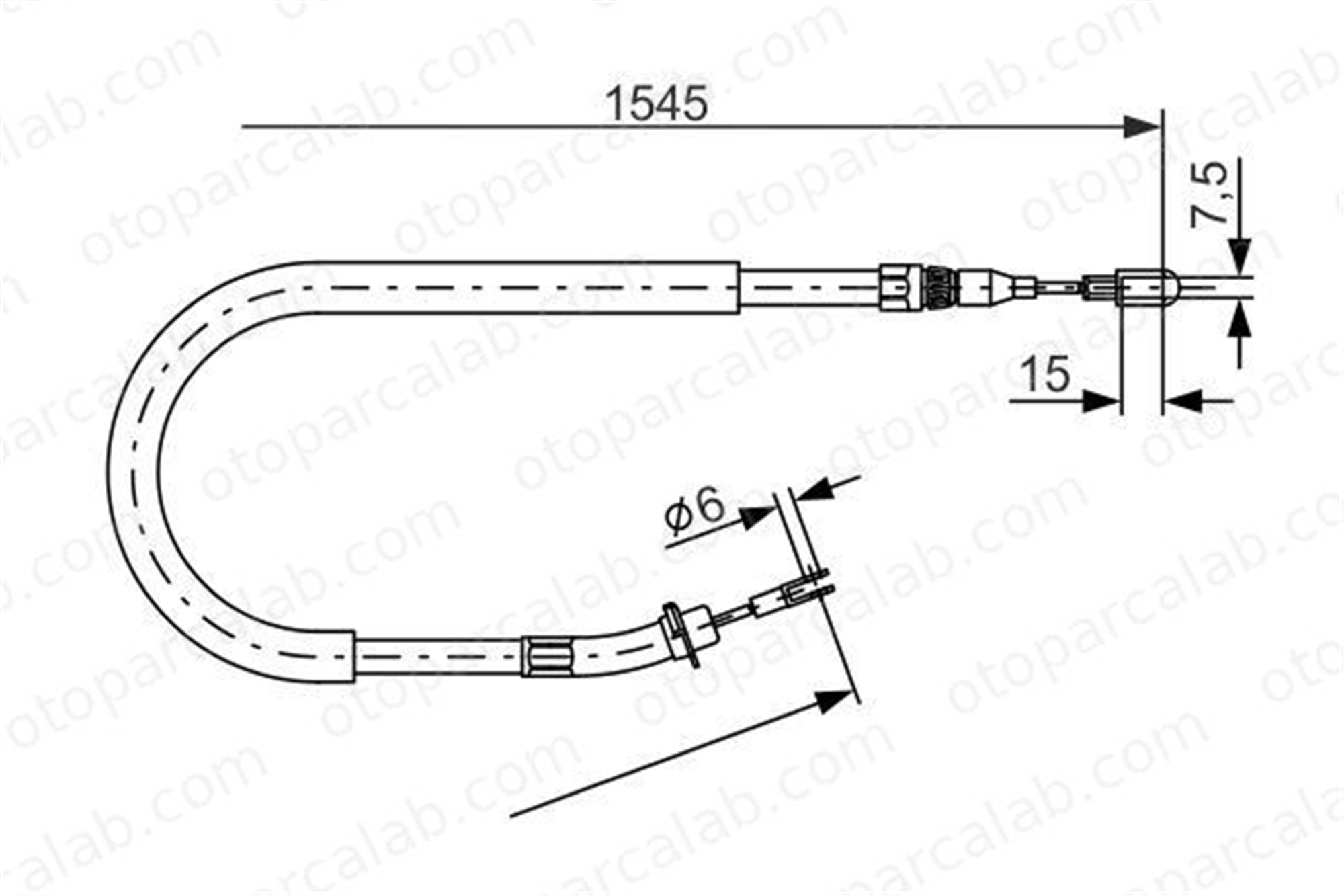 BOSCH 1 987 477 857 El Fren Teli Arka Sağ veya Sol MERCEDES-BENZ SPRINTER 4-t Panelvan/Van SPRINTER 4-t Platform şasi A9014202885 9014202885
