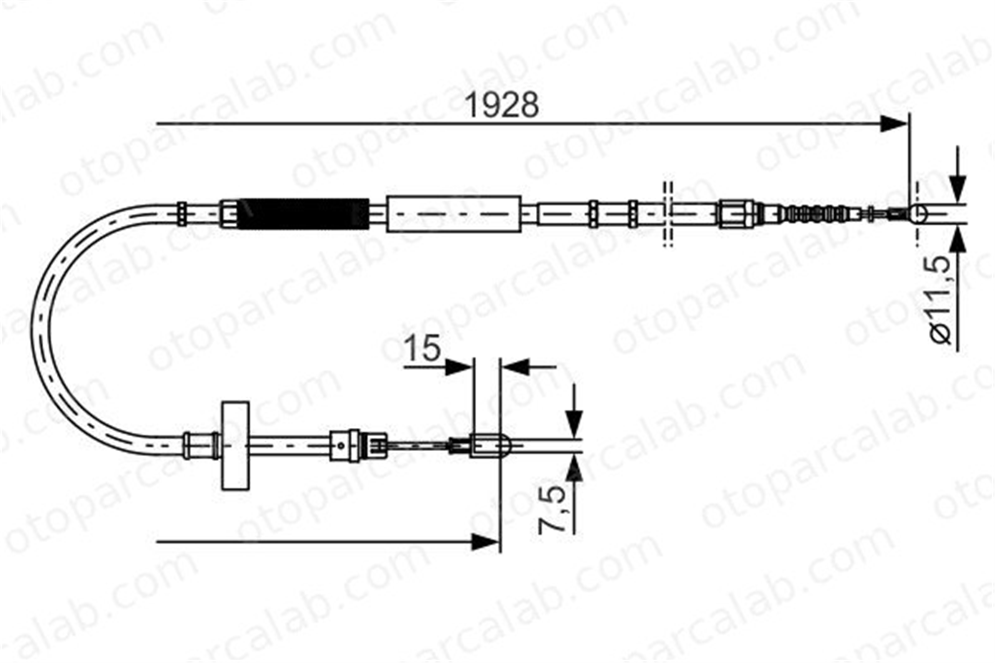 BOSCH 1 987 477 922 El Fren Teli Arka Sağ veya Sol AUDI A4 B7 A4 B7 Avant 8E0609721L 8E0609721AF