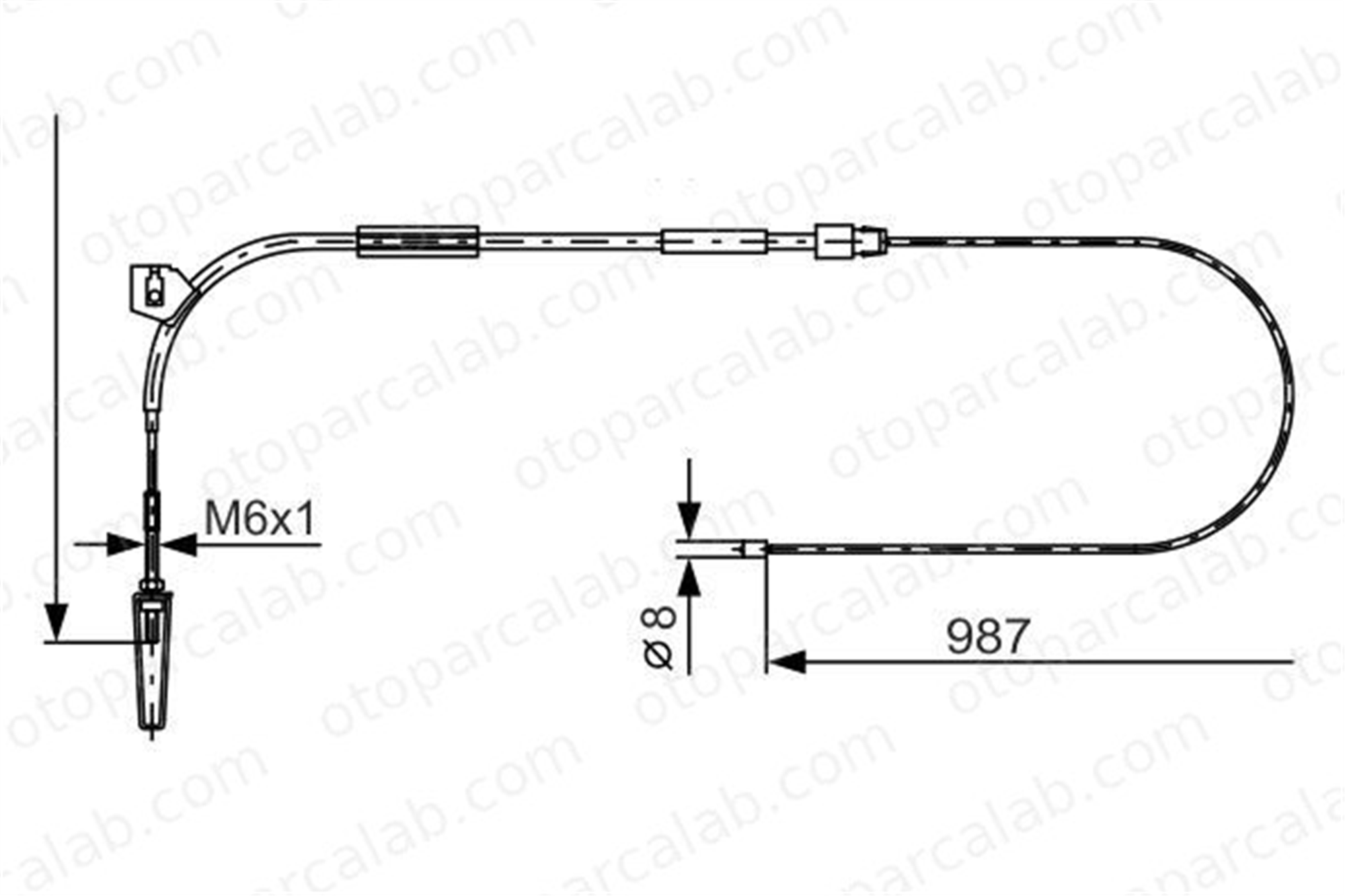 BOSCH 1 987 477 962 El Fren Teli Ön Sağ veya Sol MERCEDES-BENZ A-SERISI A1686201685 1684201685