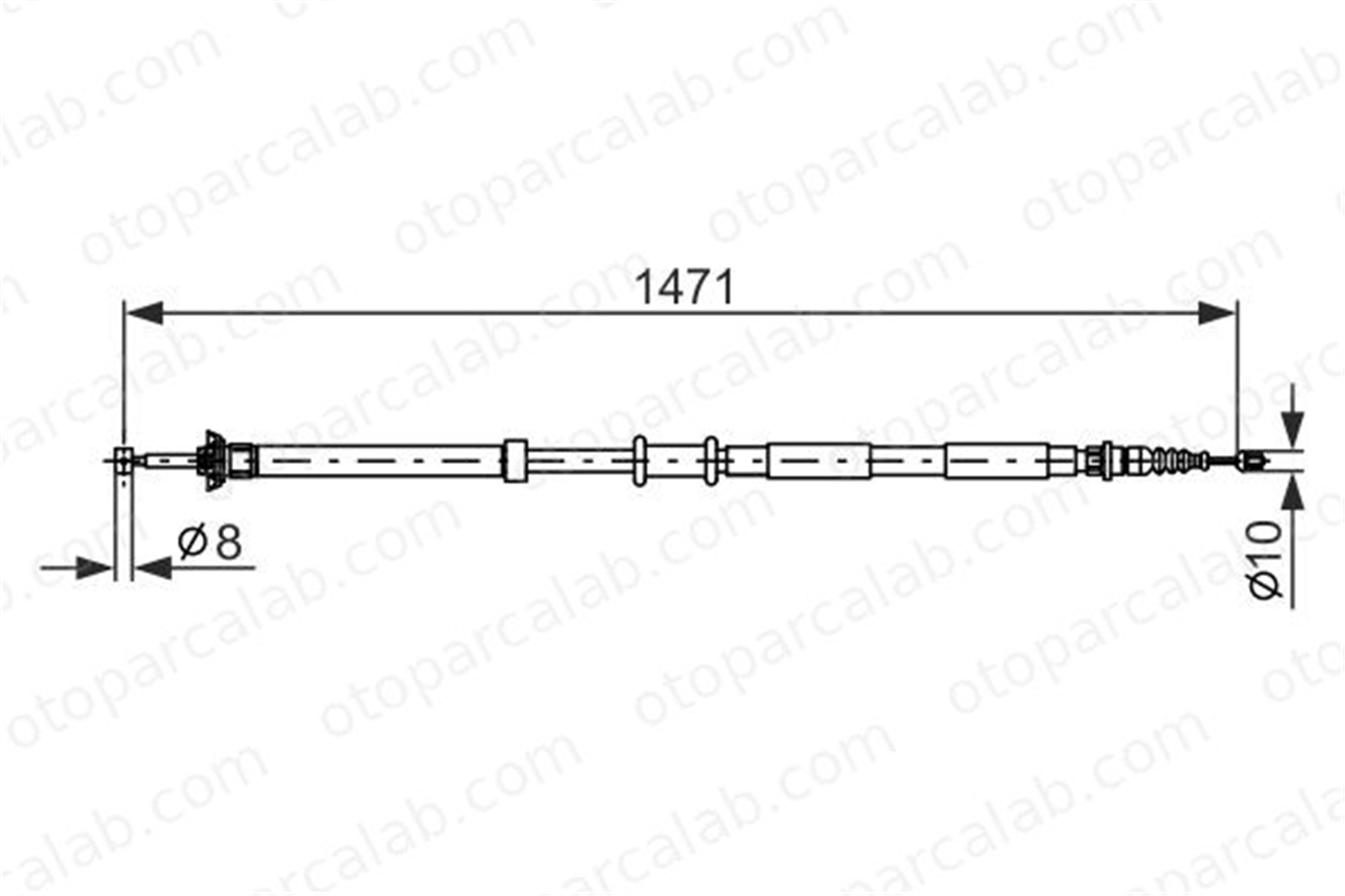 BOSCH 1 987 477 970 El Fren Teli Arka Sağ FIAT PANDA PANDA Kasa/eğik arka 1987477970 46829766