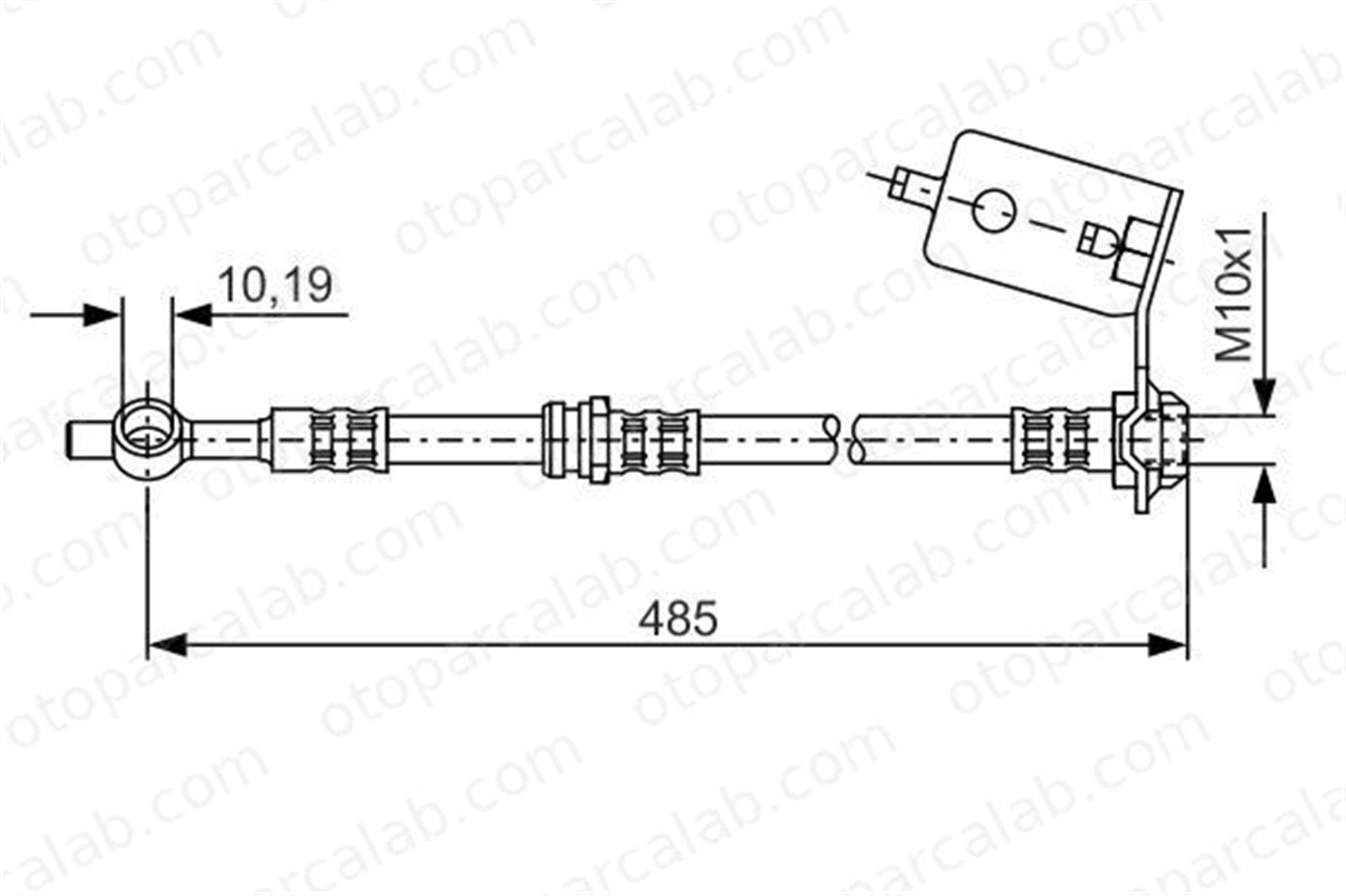 BOSCH 1 987 481 050 Fren Hortumu Arka Sağ veya Sol HYUNDAI SANTA FÉ I 5881226251 5881226050