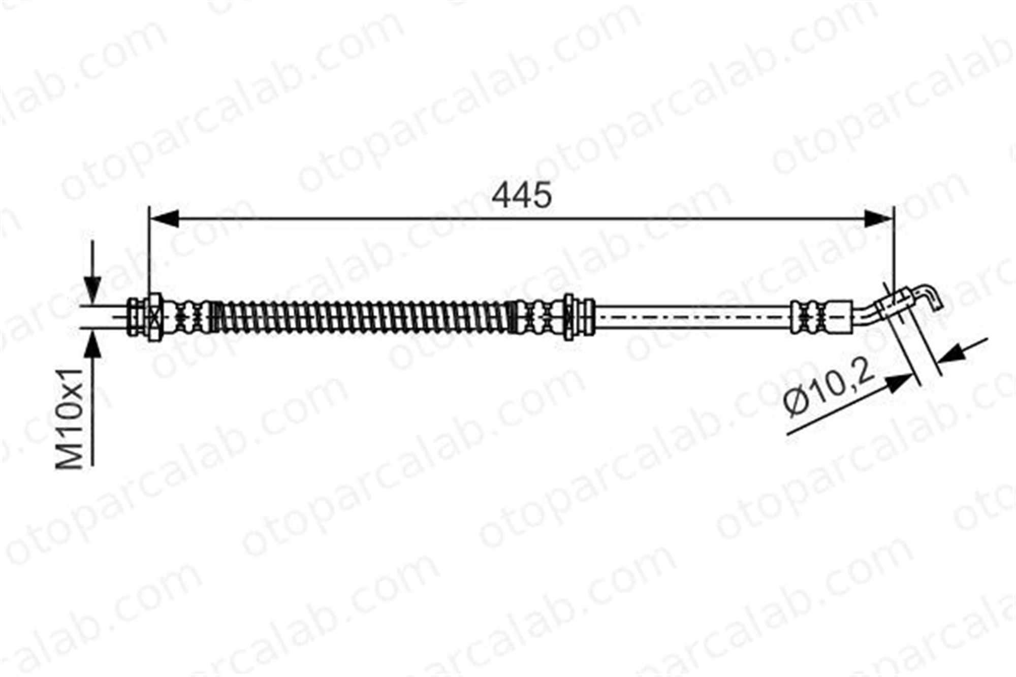 BOSCH 1 987 481 723 Fren Hortumu Ön Sağ veya Sol MITSUBISHI COLT V PROTON PERSONA 400 1987481723 MR129882