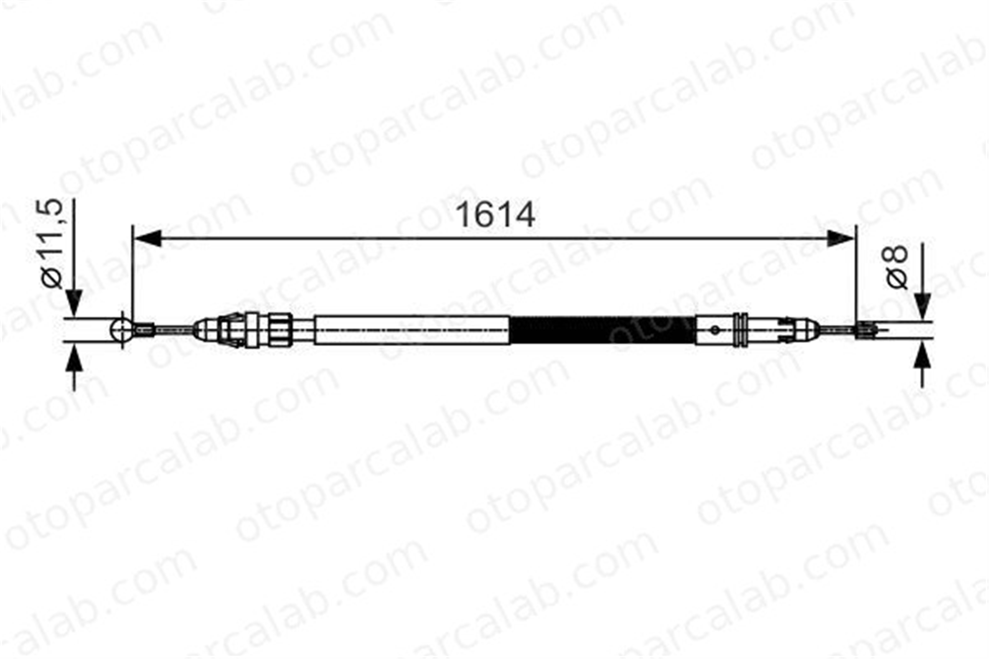 BOSCH 1 987 482 007 El Fren Teli Arka Sağ veya Sol PEUGEOT EXPERT TEPEE CITROËN JUMPY 1987482007 474611