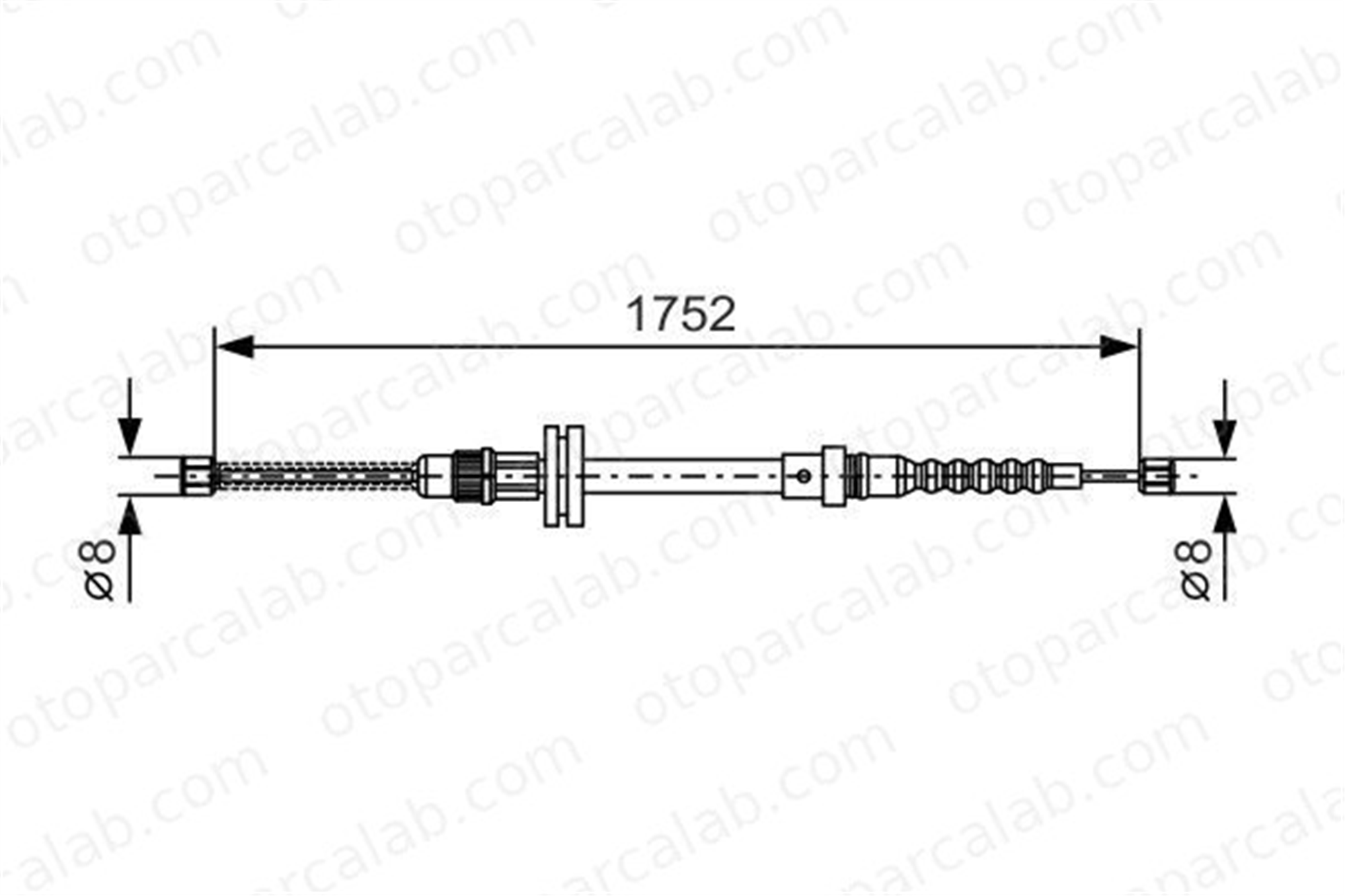 BOSCH 1 987 482 044 El Fren Teli Arka Sağ veya Sol RENAULT MASTER I Panelvan/Van MASTER I Minibüs/Otobüs 5000395882
