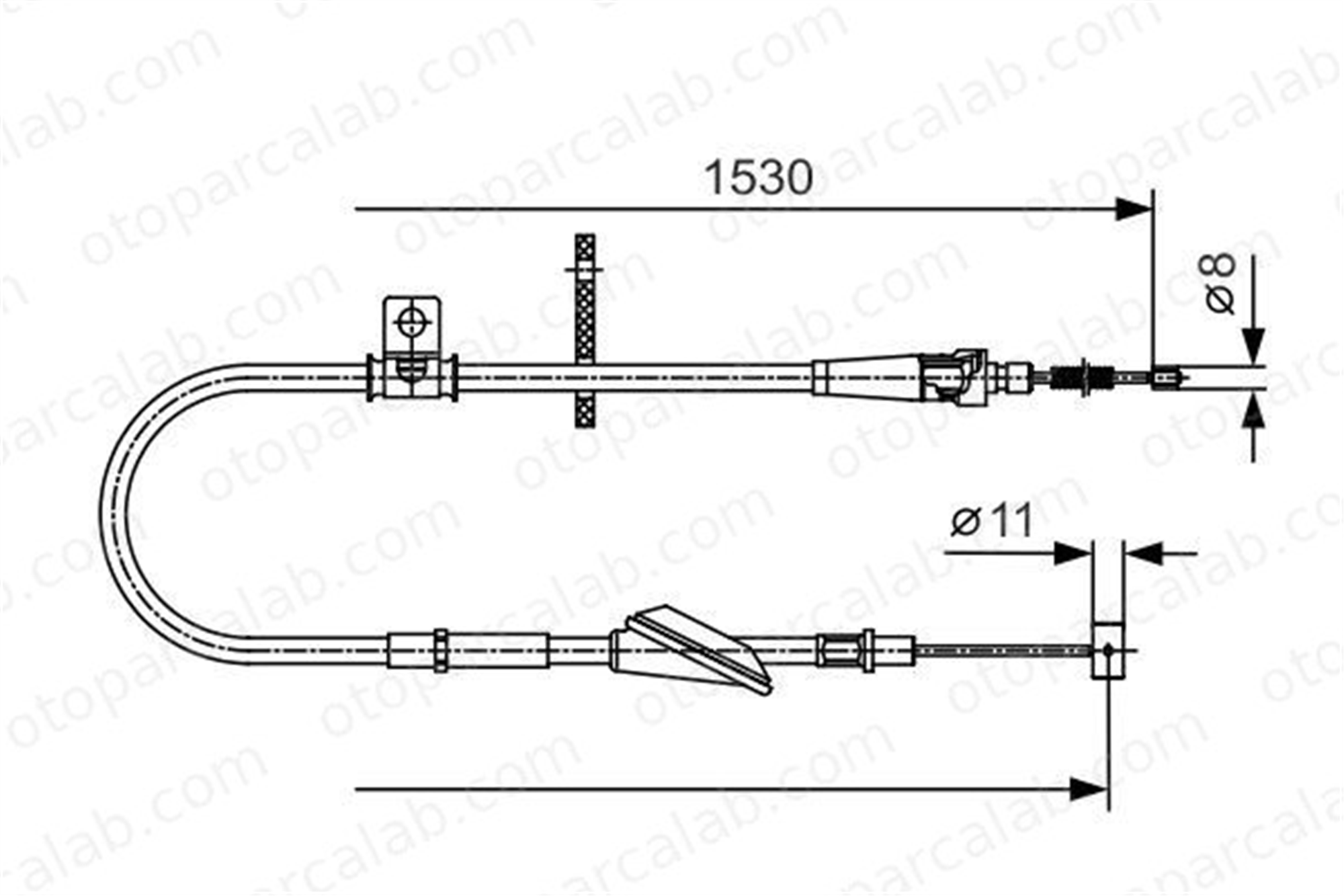 BOSCH 1 987 482 136 El Fren Teli Arka Sağ OPEL AGILA 9211155 4706688