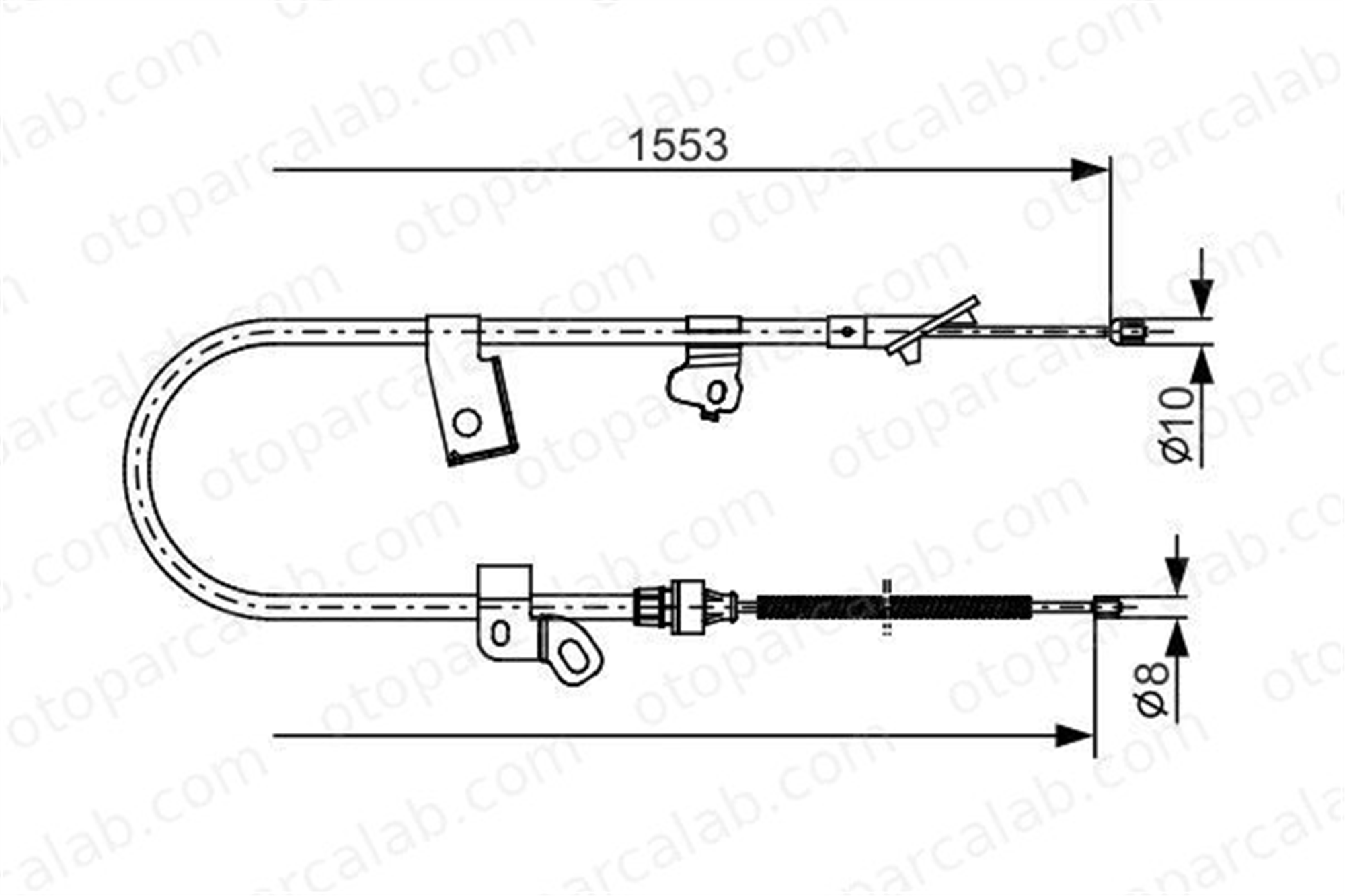 BOSCH 1 987 482 156 El Fren Teli Arka Sağ TOYOTA YARIS 464200D010