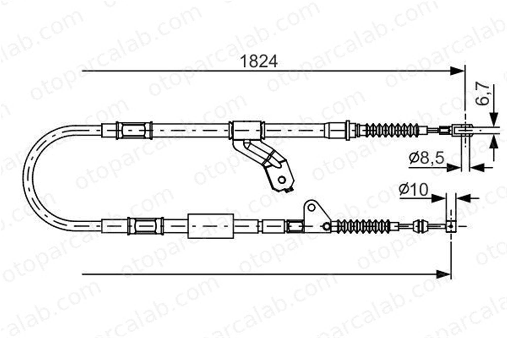 BOSCH 1 987 482 159 El Fren Teli Arka Sağ TOYOTA AVENSIS AVENSIS Liftback 1987482159 4642020520