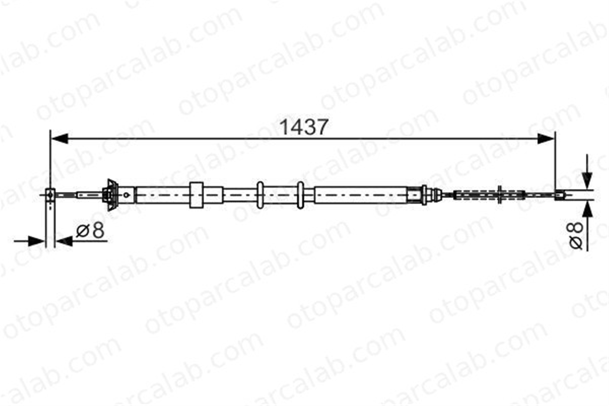 BOSCH 1 987 482 237 El Fren Teli Arka Sol FIAT PANDA Kasa/eğik arka PANDA 51787260