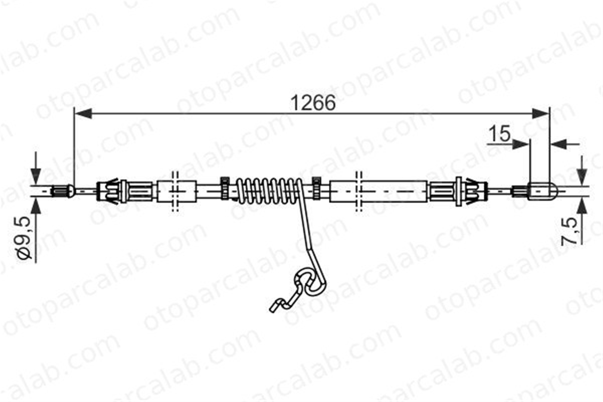 BOSCH 1 987 482 281 El Fren Teli Arka Sağ FORD TRANSIT Panelvan/Van TRANSIT Platform şasi 1987482281 1371461