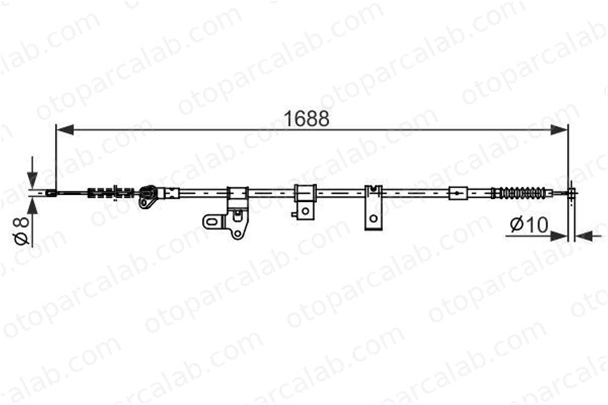 BOSCH 1 987 482 306 El Fren Teli Arka Sağ TOYOTA STARLET COROLLA Station wagon 4642010130 4642012490