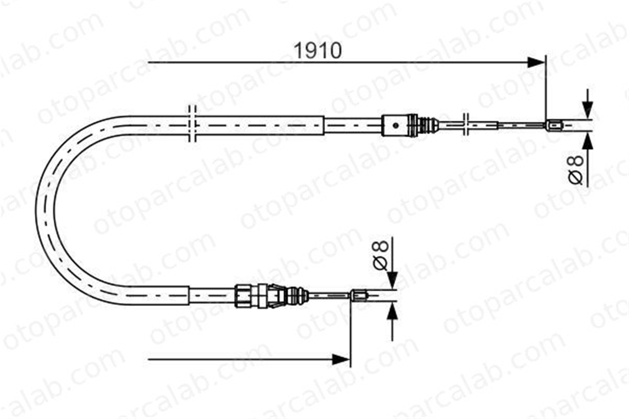 BOSCH 1 987 482 323 El Fren Teli Arka Sağ veya Sol PEUGEOT 208 I 2008 I 1987482323 474651
