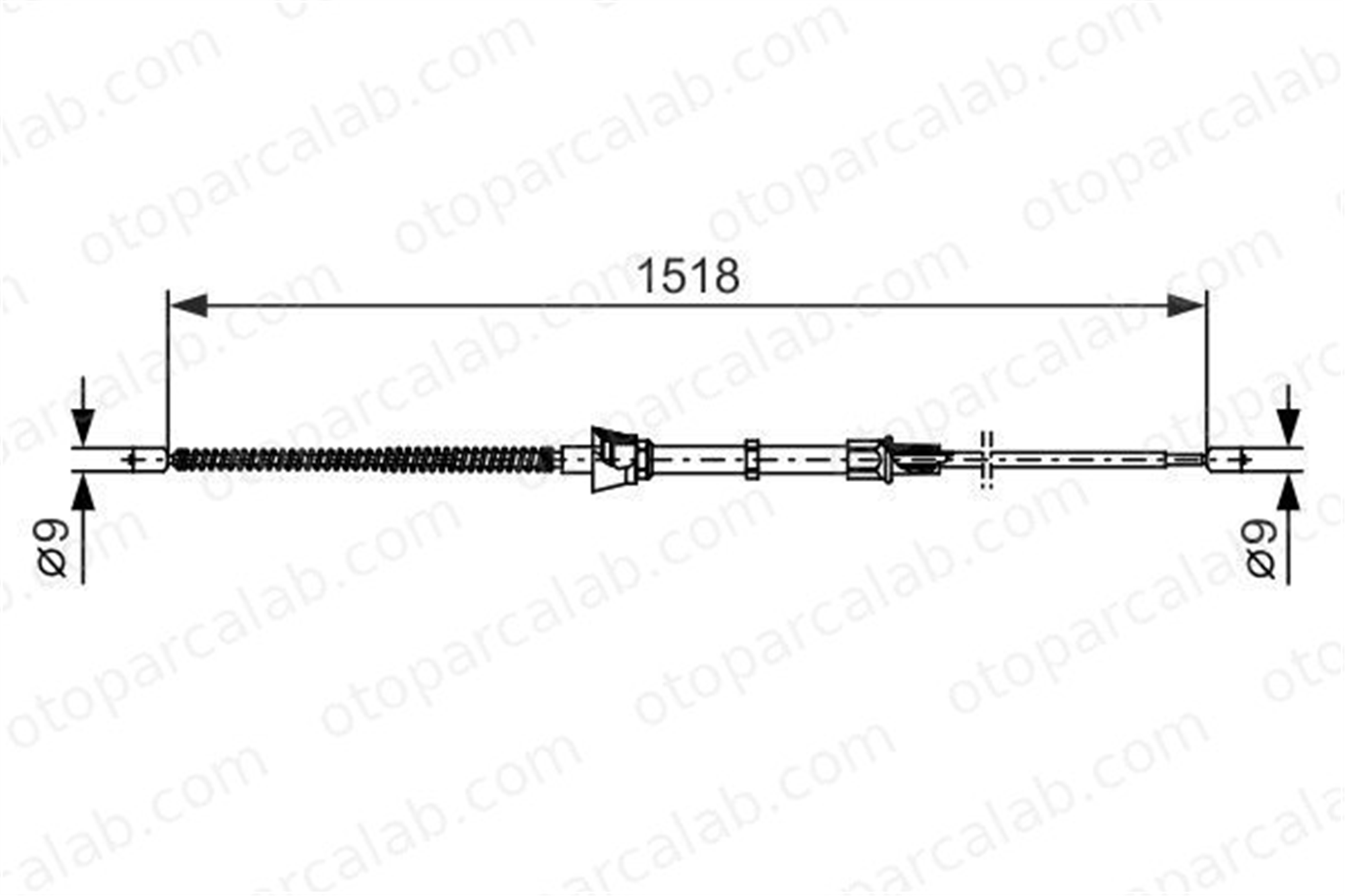 BOSCH 1 987 482 375 El Fren Teli Arka Sağ veya Sol VW UP! SEAT Mii 1987482375 1S0609721C
