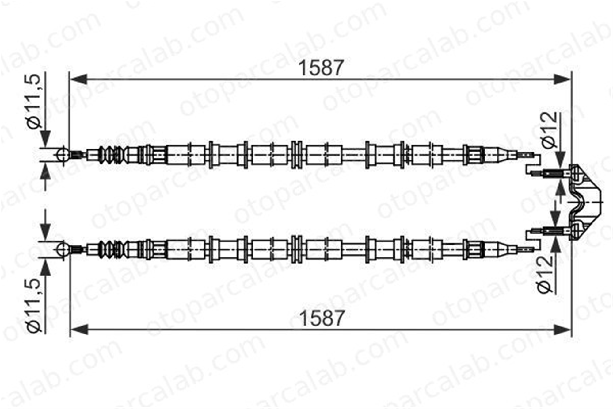 BOSCH 1 987 482 537 El Fren Teli Arka Sağ veya Sol OPEL ASTRA G Station wagon ASTRA G Cabrio 1987482537 13153654