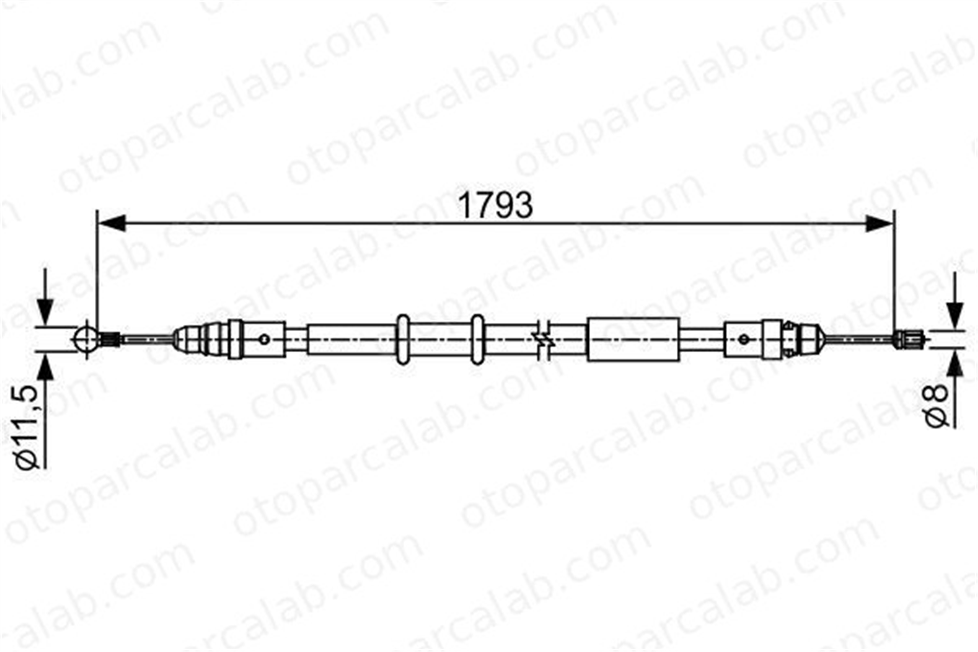 BOSCH 1 987 482 550 El Fren Teli Arka Sağ veya Sol RENAULT MASTER III Panelvan/Van MASTER III Platform şasi 1987482550 364001202R
