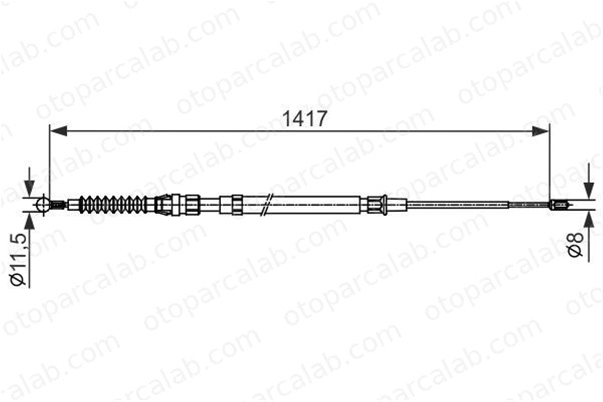 BOSCH 1 987 482 583 El Fren Teli Arka Sağ veya Sol AUDI TT TT Roadster 1987482583 8J0609721E