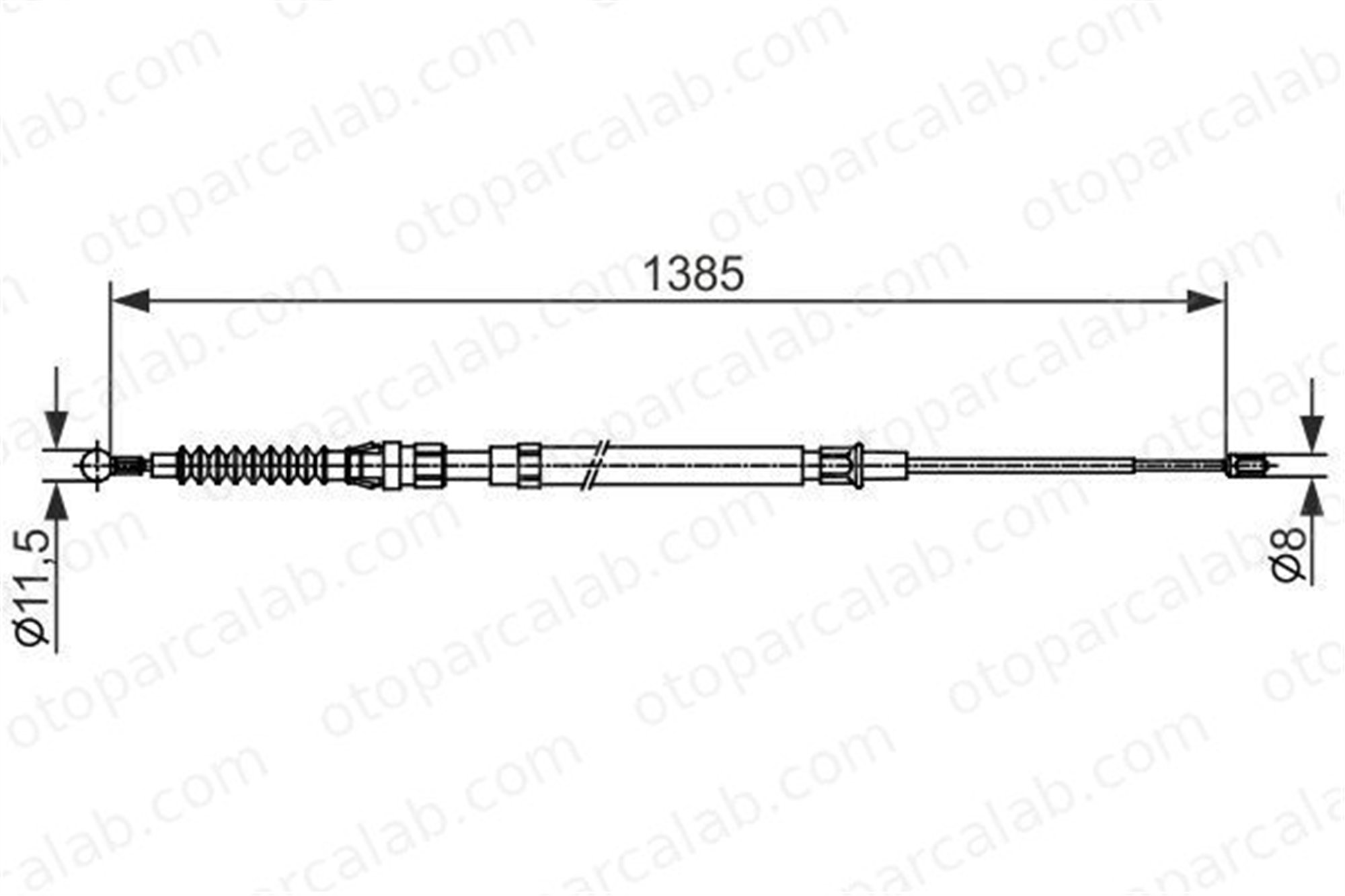 BOSCH 1 987 482 584 El Fren Teli Arka Sağ veya Sol AUDI TT TT Roadster 1987482584 8J0609722E