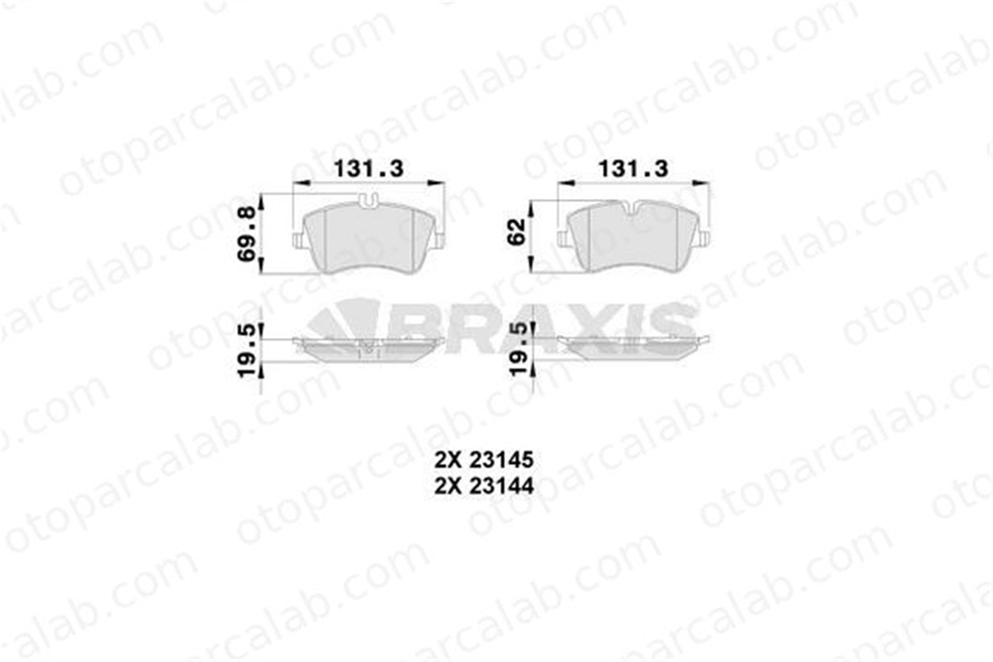 BRAXIS AA0029 Fren Disk Balata Ön MERCEDES-BENZ C-SERISI C-SERISI T-Model A0054206220 34202520