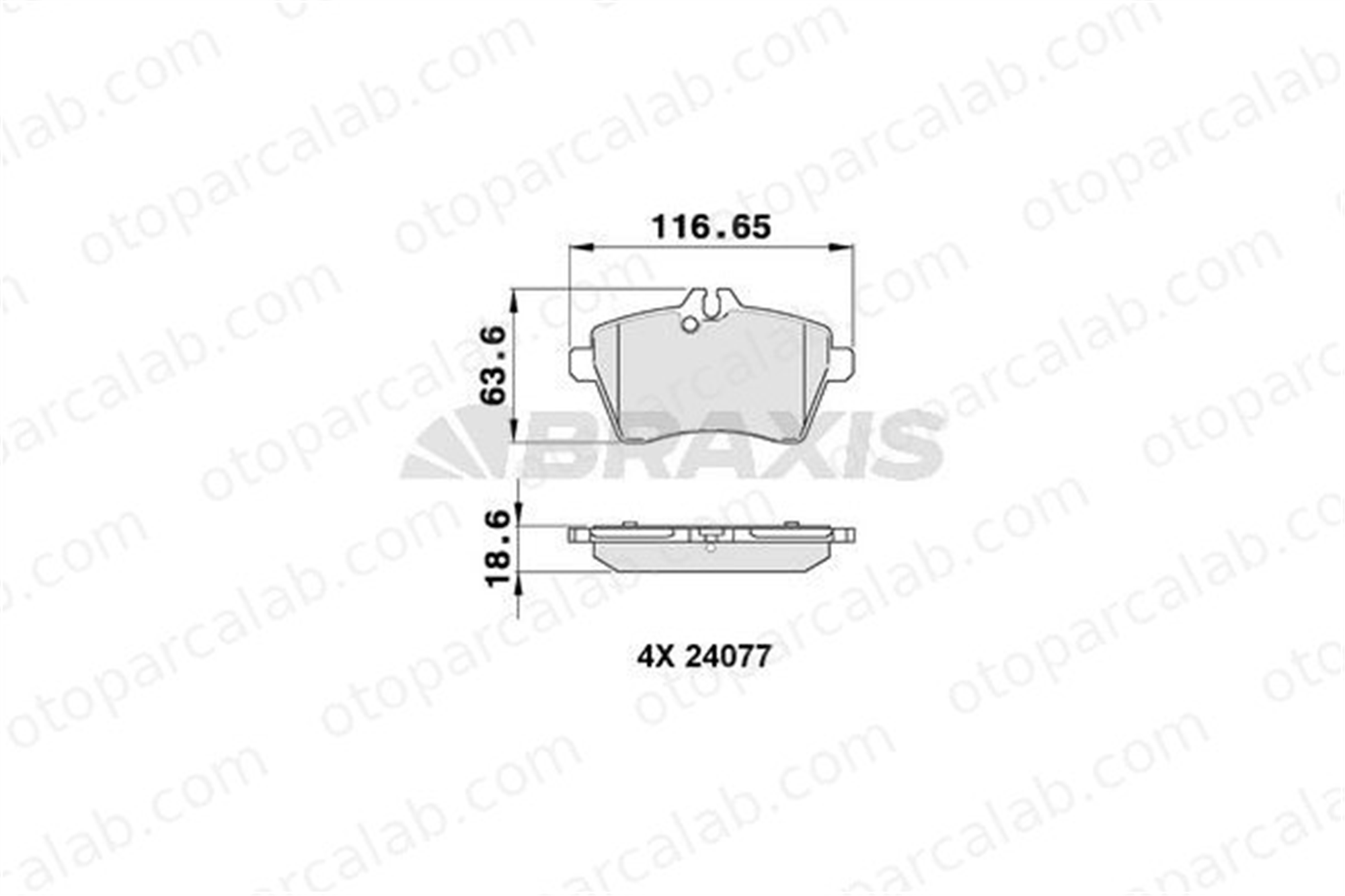 BRAXIS AA0039 Fren Disk Balata Ön MERCEDES-BENZ A-SERISI B-SERISI Sports Tourer A1694202020 1694200320