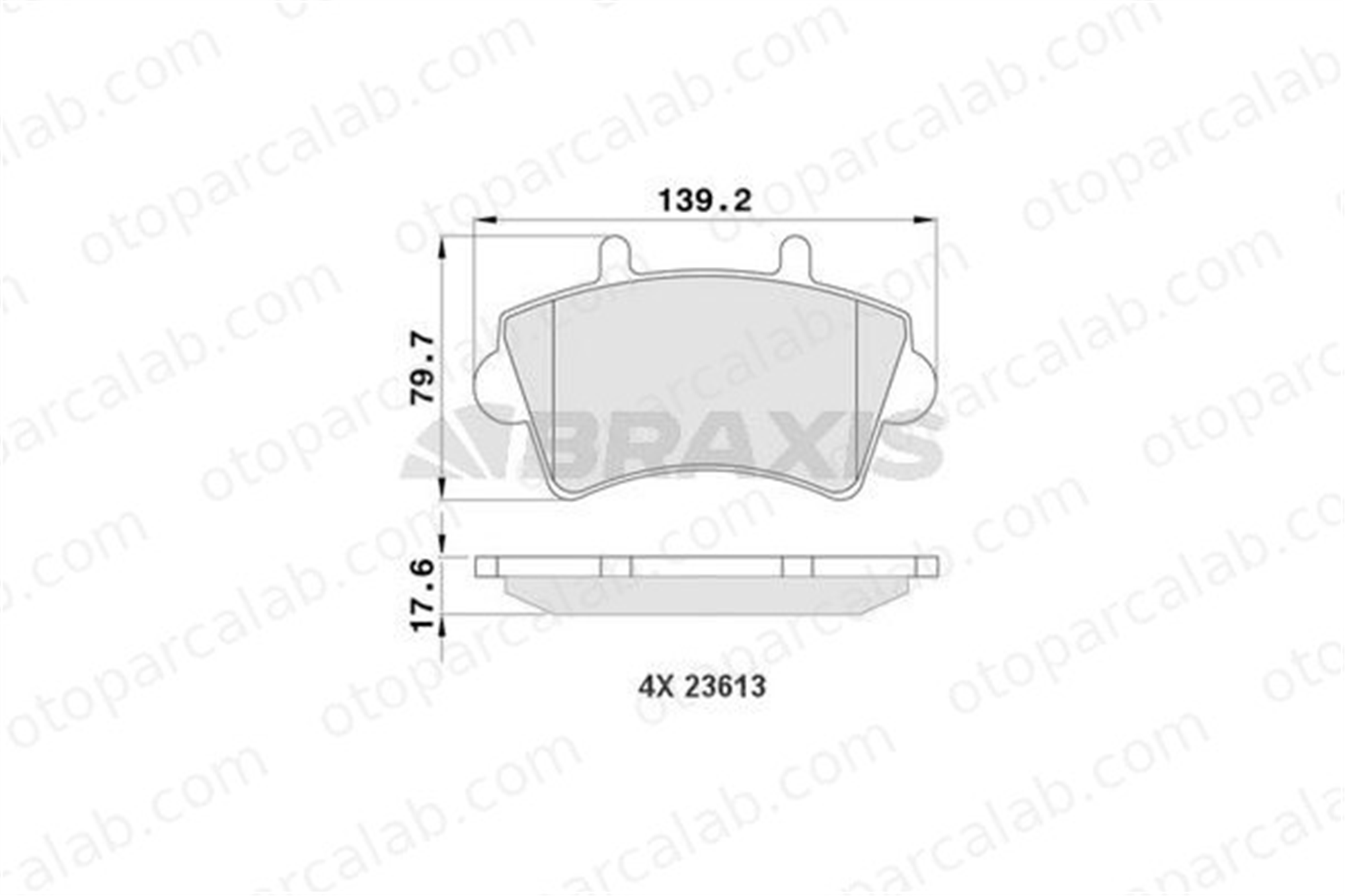 BRAXIS AA0072 Fren Disk Balata Ön OPEL MOVANO A Panelvan/Van RENAULT MASTER II Minibüs/Otobüs 7701207339 9112585