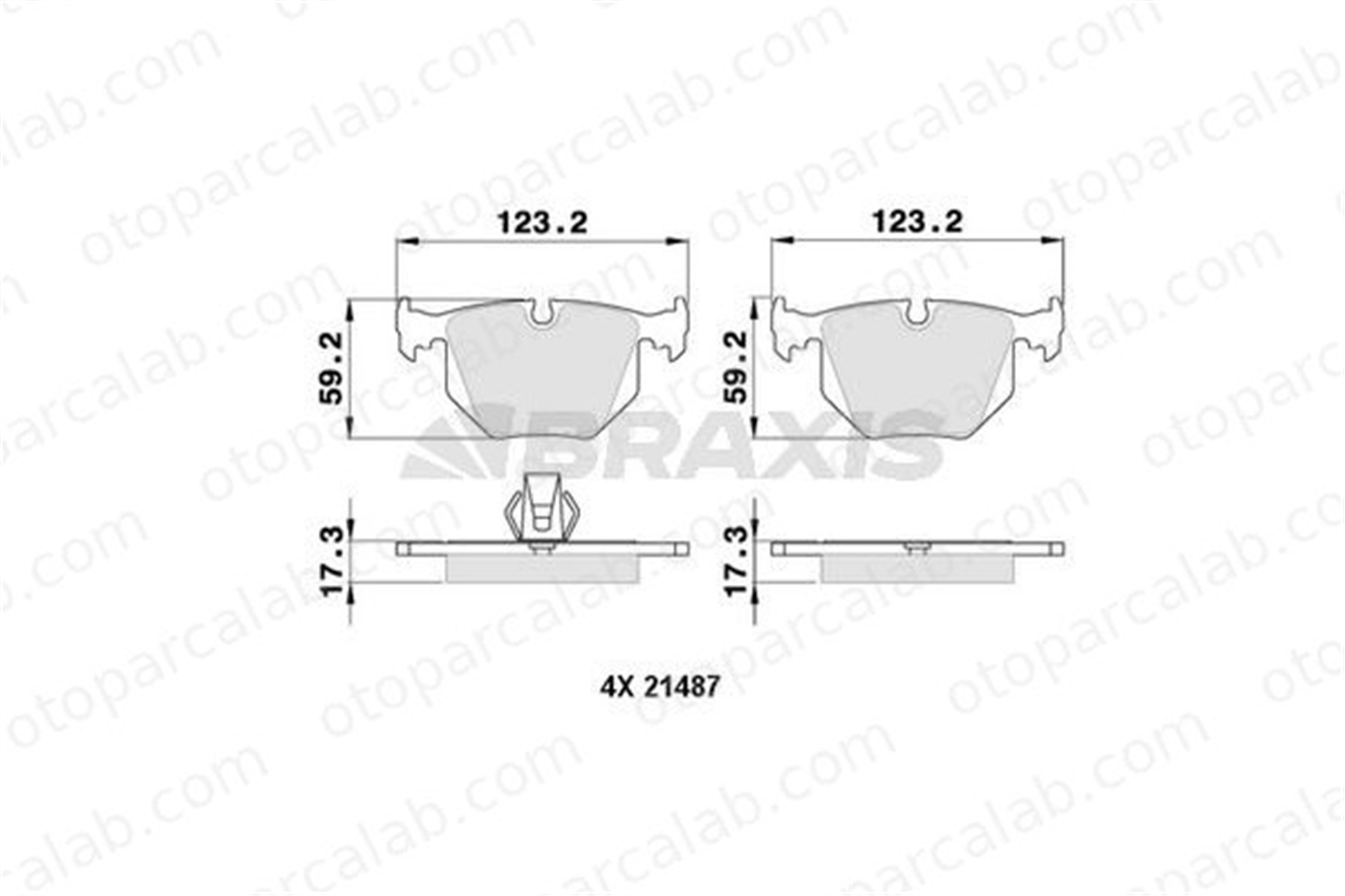 BRAXIS AA0094 Fren Disk Balata Arka BMW X3 7 34216752632 34216761247