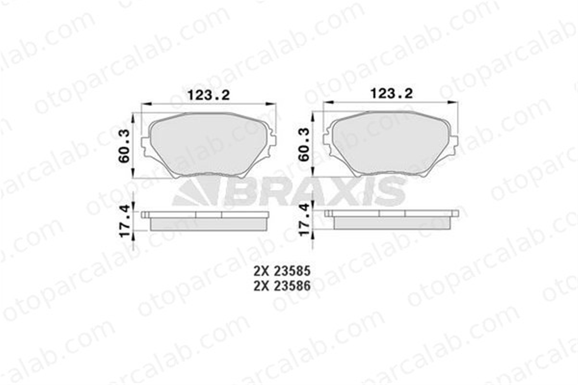 BRAXIS AA0114 Fren Disk Balata Ön TOYOTA RAV 4 II PICNIC 446542110 04465-42110