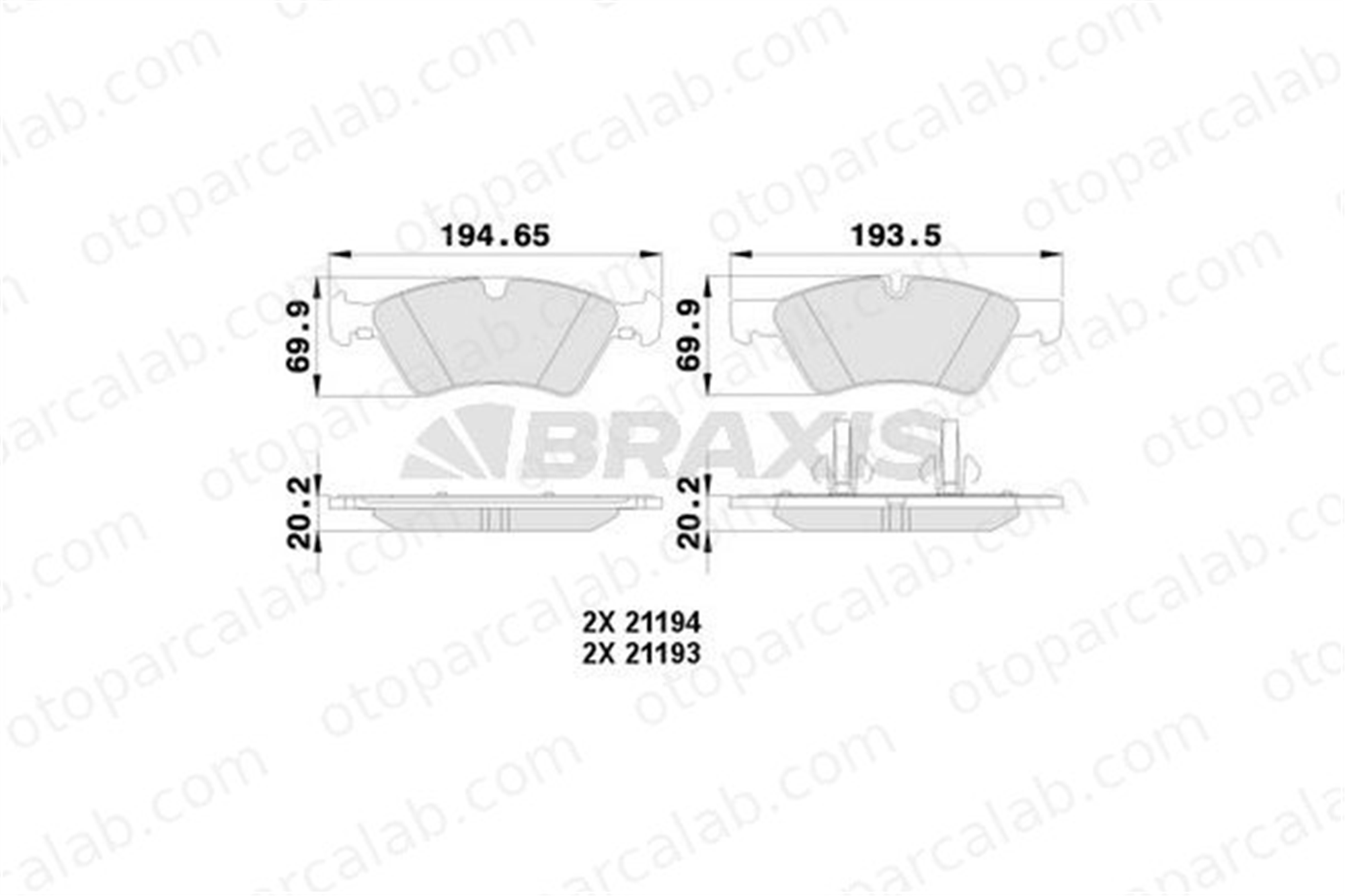 BRAXIS AA0123 Fren Disk Balata Ön MERCEDES-BENZ R-SERISI M-SERISI A0044204020 44204020