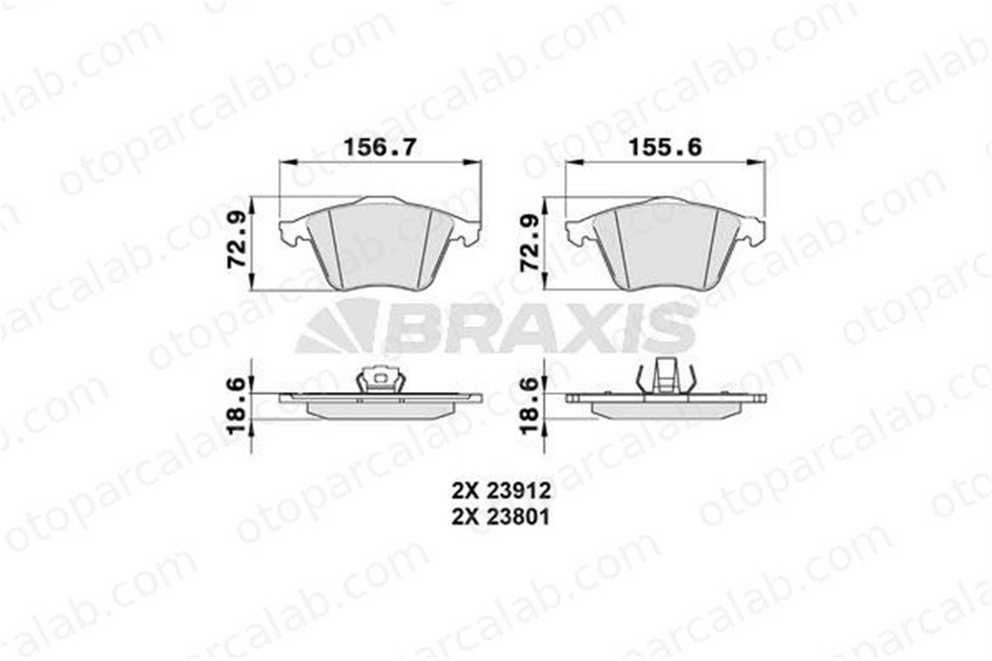 BRAXIS AA0136 Fren Disk Balata Ön VOLVO V50 S40 II 30683274 30714791