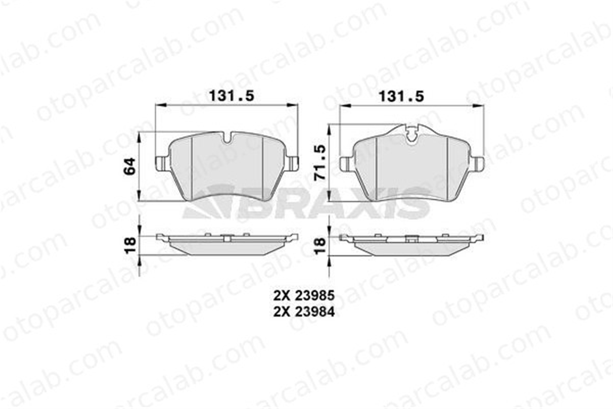 BRAXIS AA0156 Fren Disk Balata Ön MINI MINI COUNTRYMAN MINI PACEMAN 34116778320 34119804735