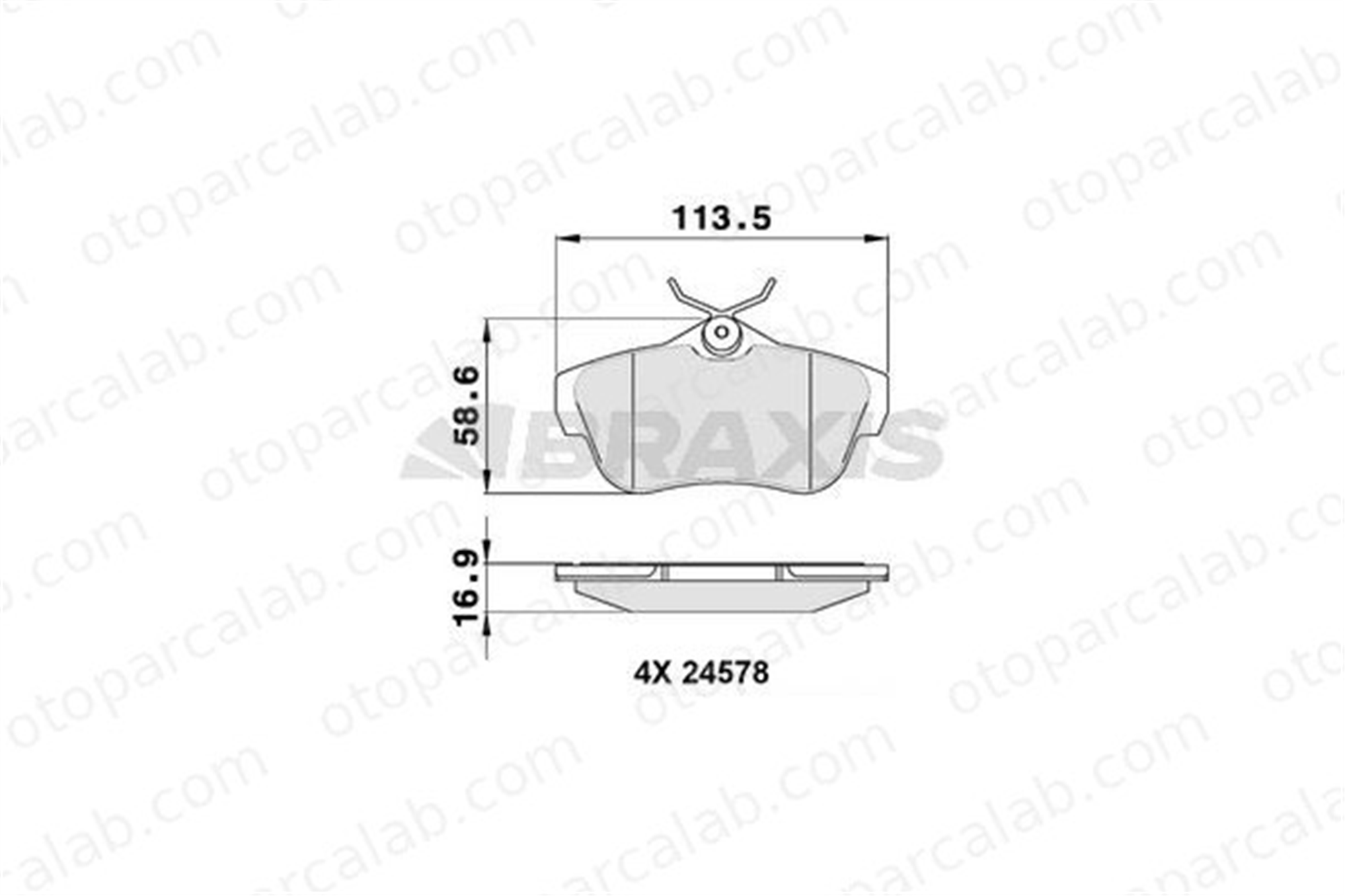 BRAXIS AA0159 Fren Disk Balata Arka CITROËN JUMPY JUMPY Panelvan/Van 425497 77364513