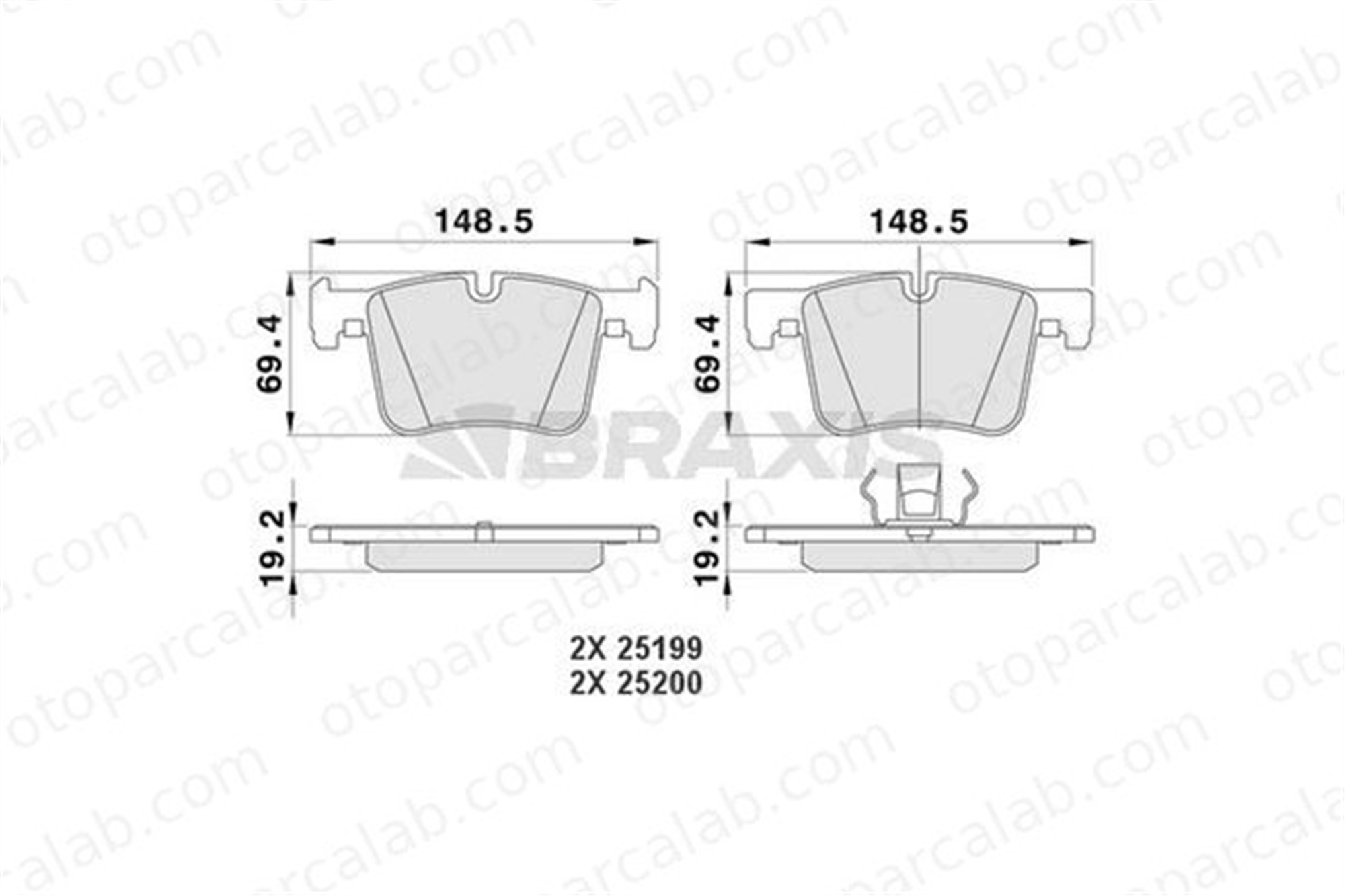 BRAXIS AA0171 Fren Disk Balata Ön BMW X3 3 34106859181 34106859182
