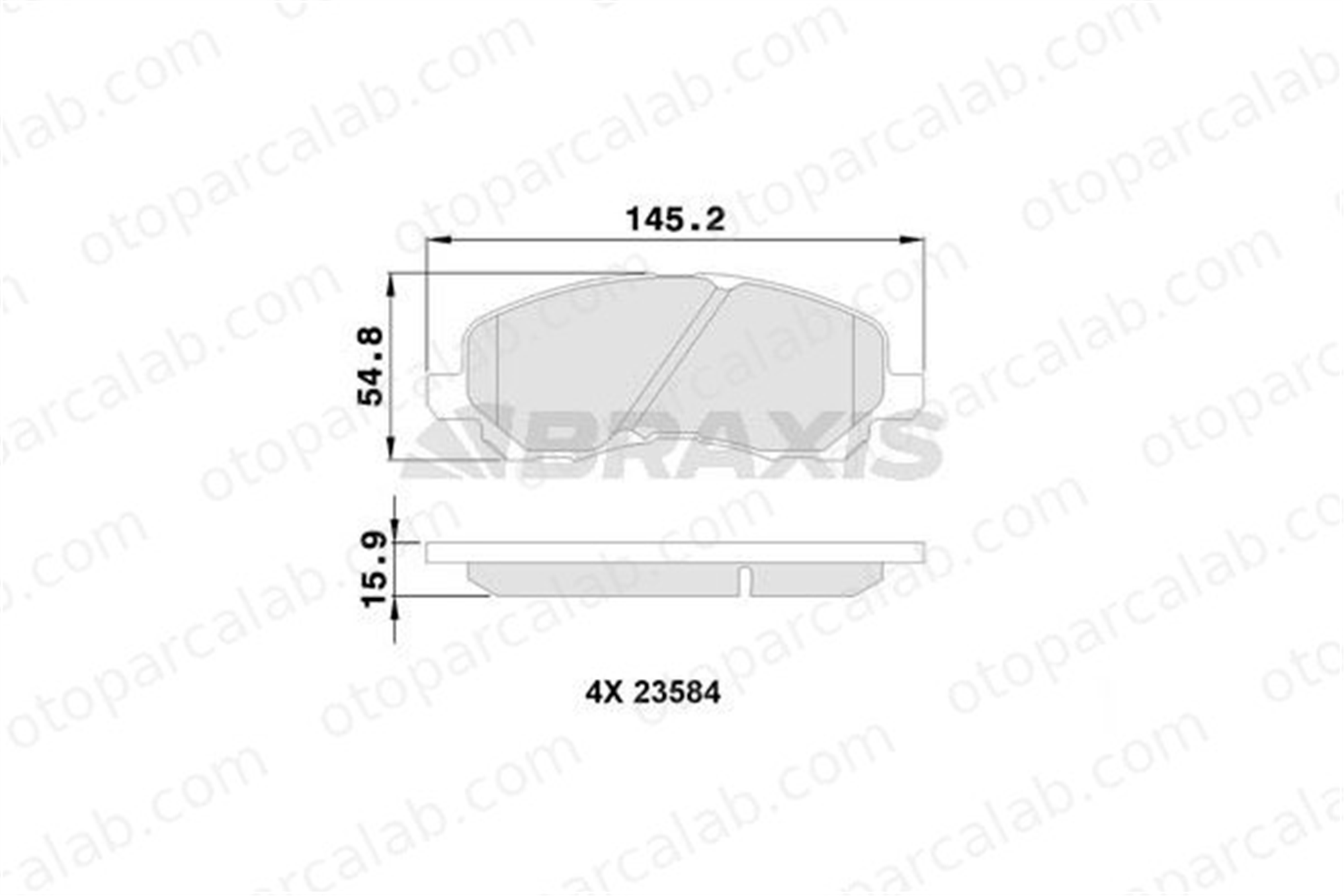 BRAXIS AA0190 Fren Disk Balata Ön MITSUBISHI ASX LANCER VIII Sportback 68035576AA 1607690380