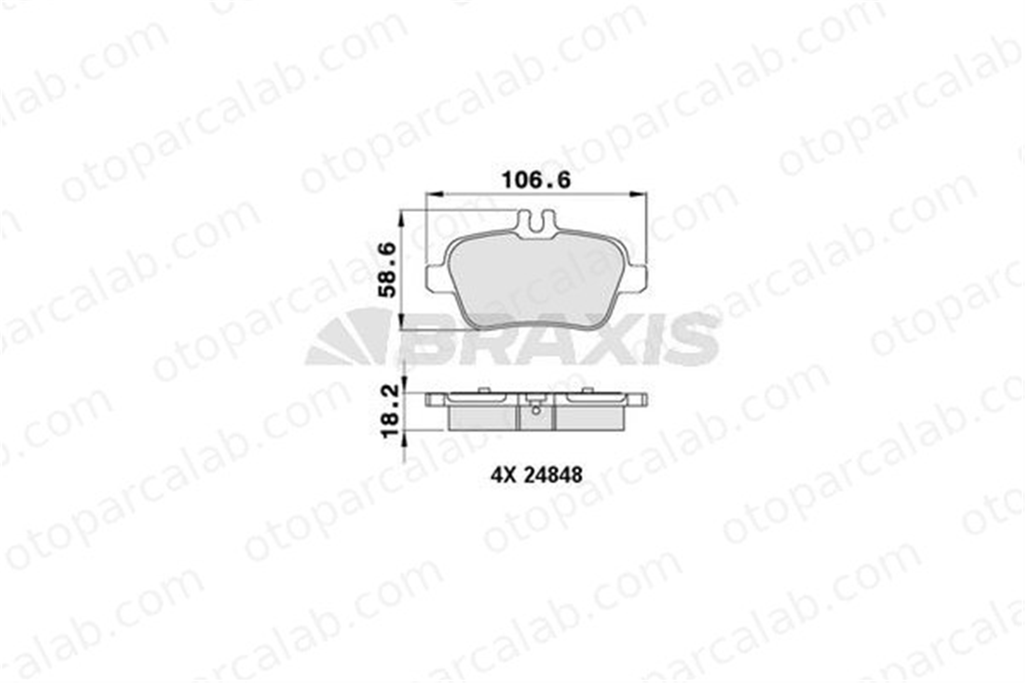 BRAXIS AA0235 Fren Disk Balata Arka MERCEDES-BENZ A-SERISI B-SERISI Sports Tourer A0074209520 64202320