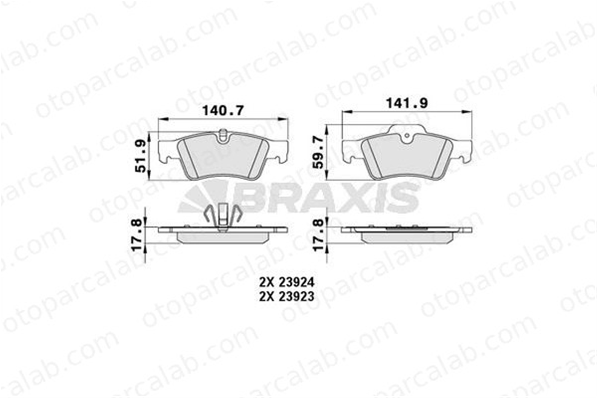 BRAXIS AA0239 Fren Disk Balata Arka MERCEDES-BENZ R-SERISI M-SERISI A0044205220 44205220