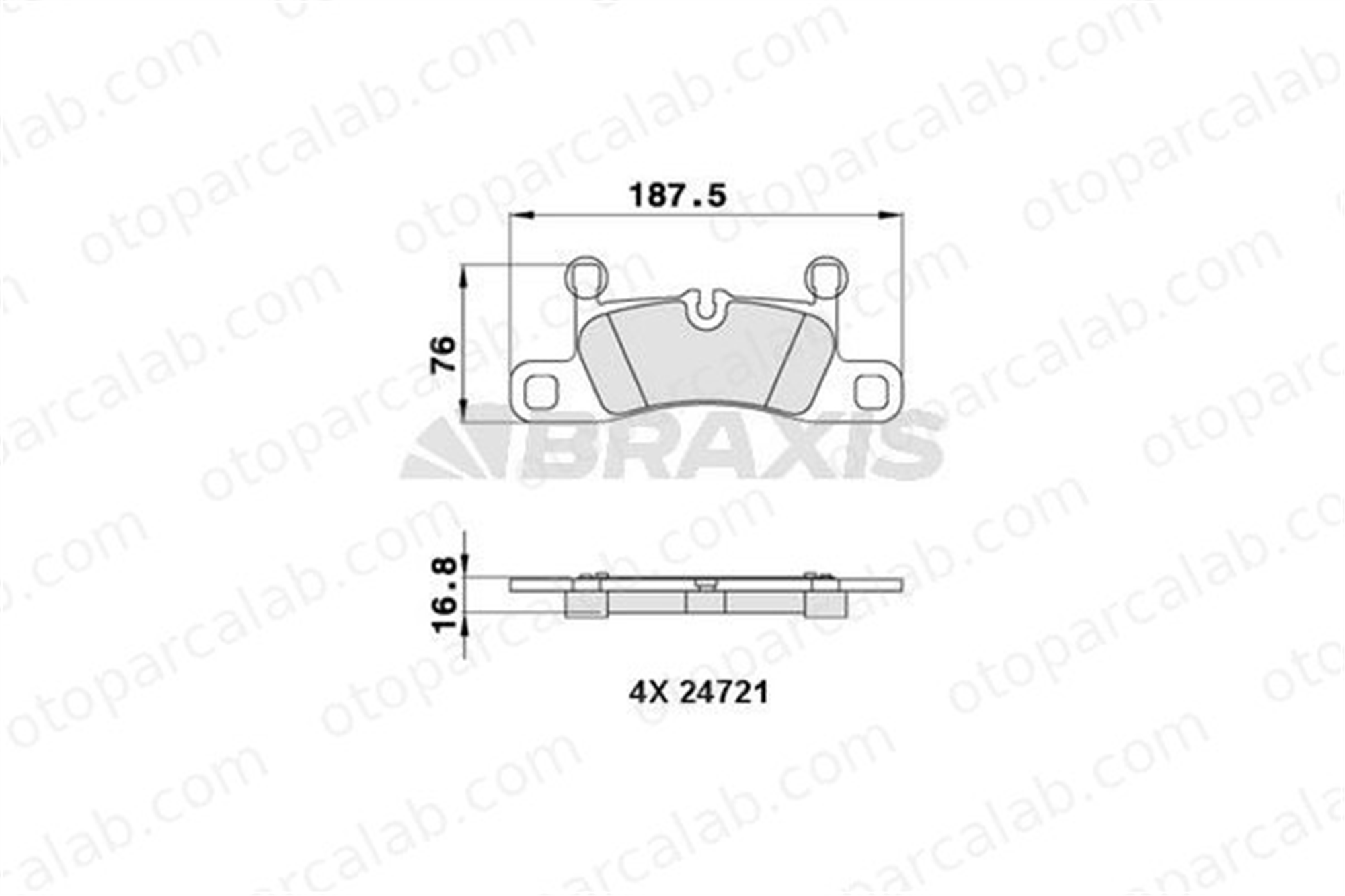 BRAXIS AA0283 Fren Disk Balata Arka PORSCHE CAYENNE VW TOUAREG 7P0698451 7P6698451
