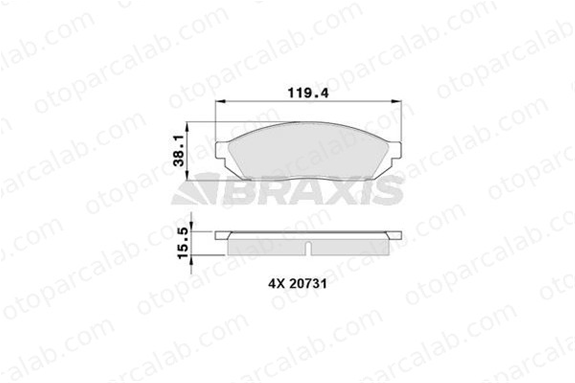 BRAXIS AA0348 Fren Disk Balata Ön HONDA CIVIC I Sedan SUZUKI ALTO IV GDB254 5521078